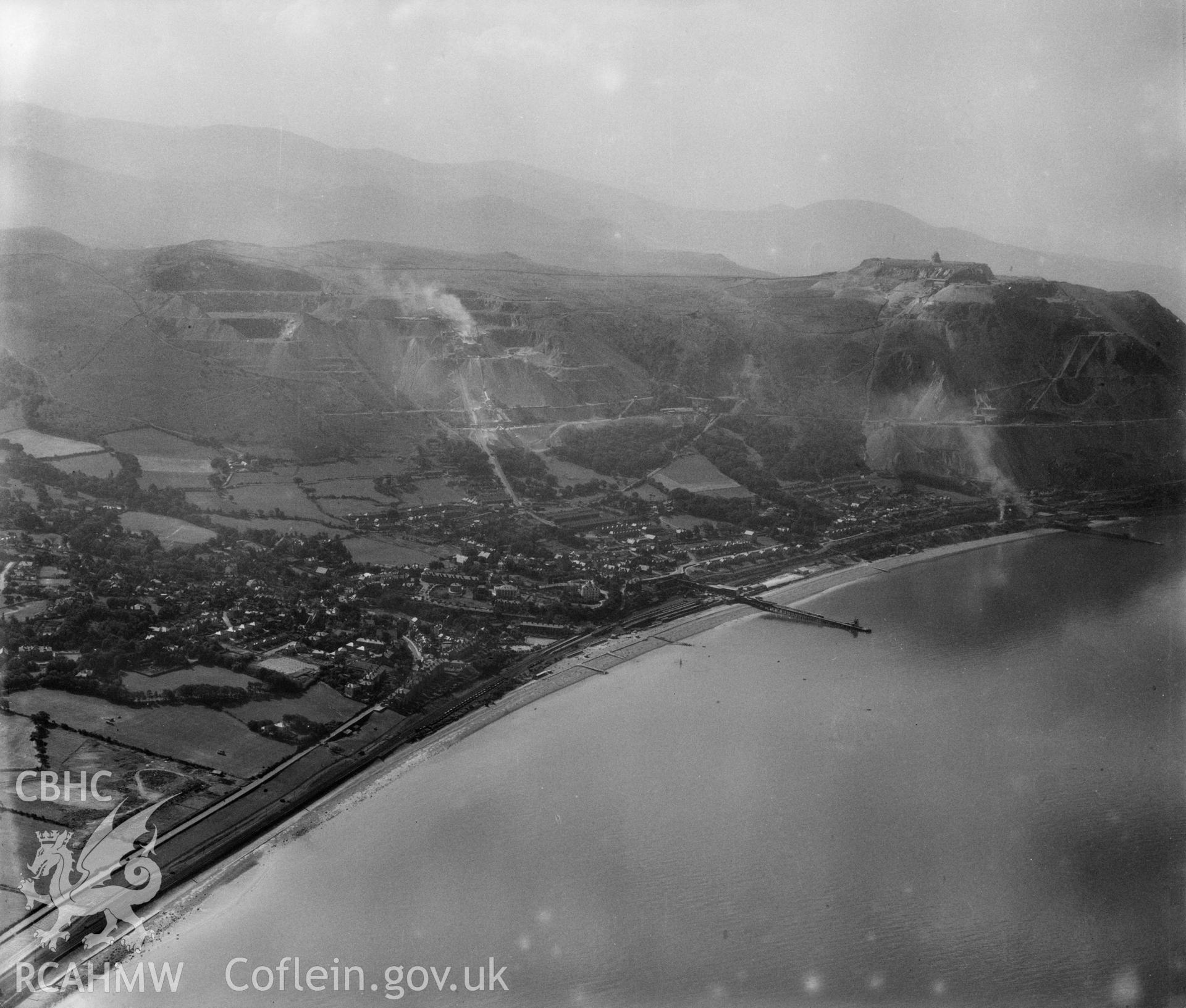 View of Penmaenmawr showing quarry