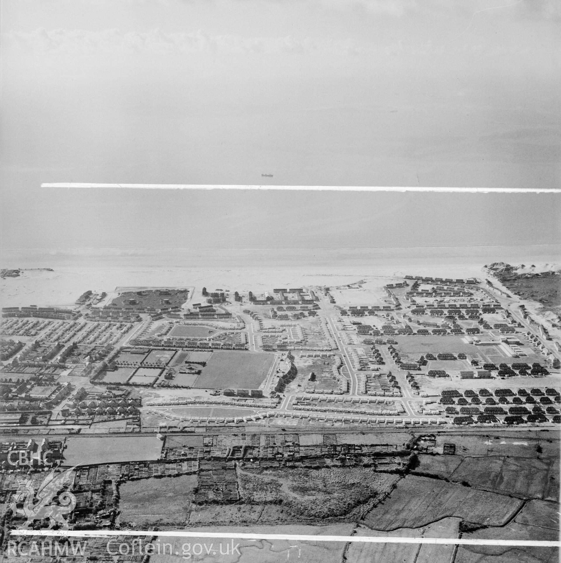 Distant view of newly-built housing at the Sandsfield Estate, Aberavon