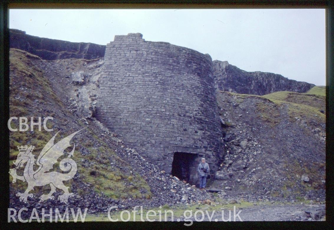 Digital photograph showing lime kiln at Herbert's quarry, taken 1991
