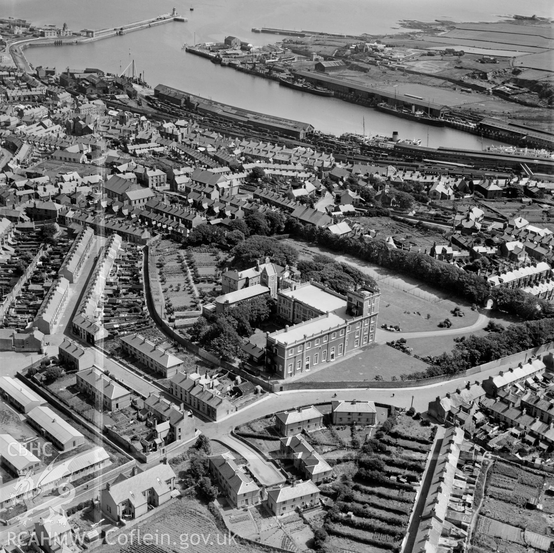 View of Holyhead showing Le Bon Sauveur convent