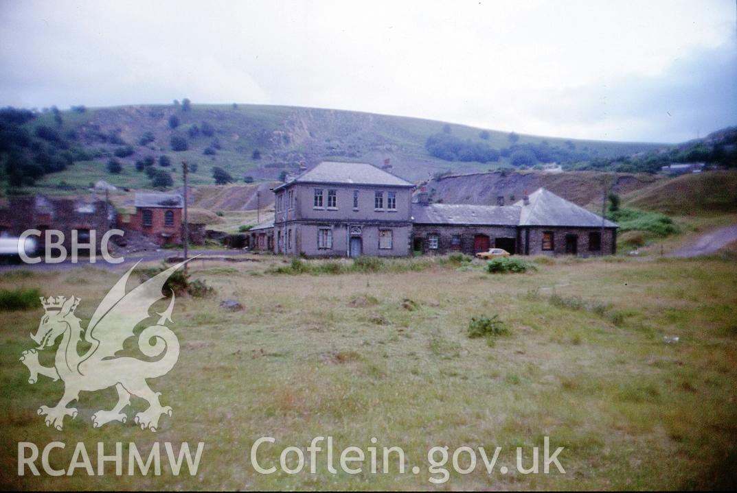 Digital photograph showing offices and workshops at British Ironworks, Abersychan, taken in 1984