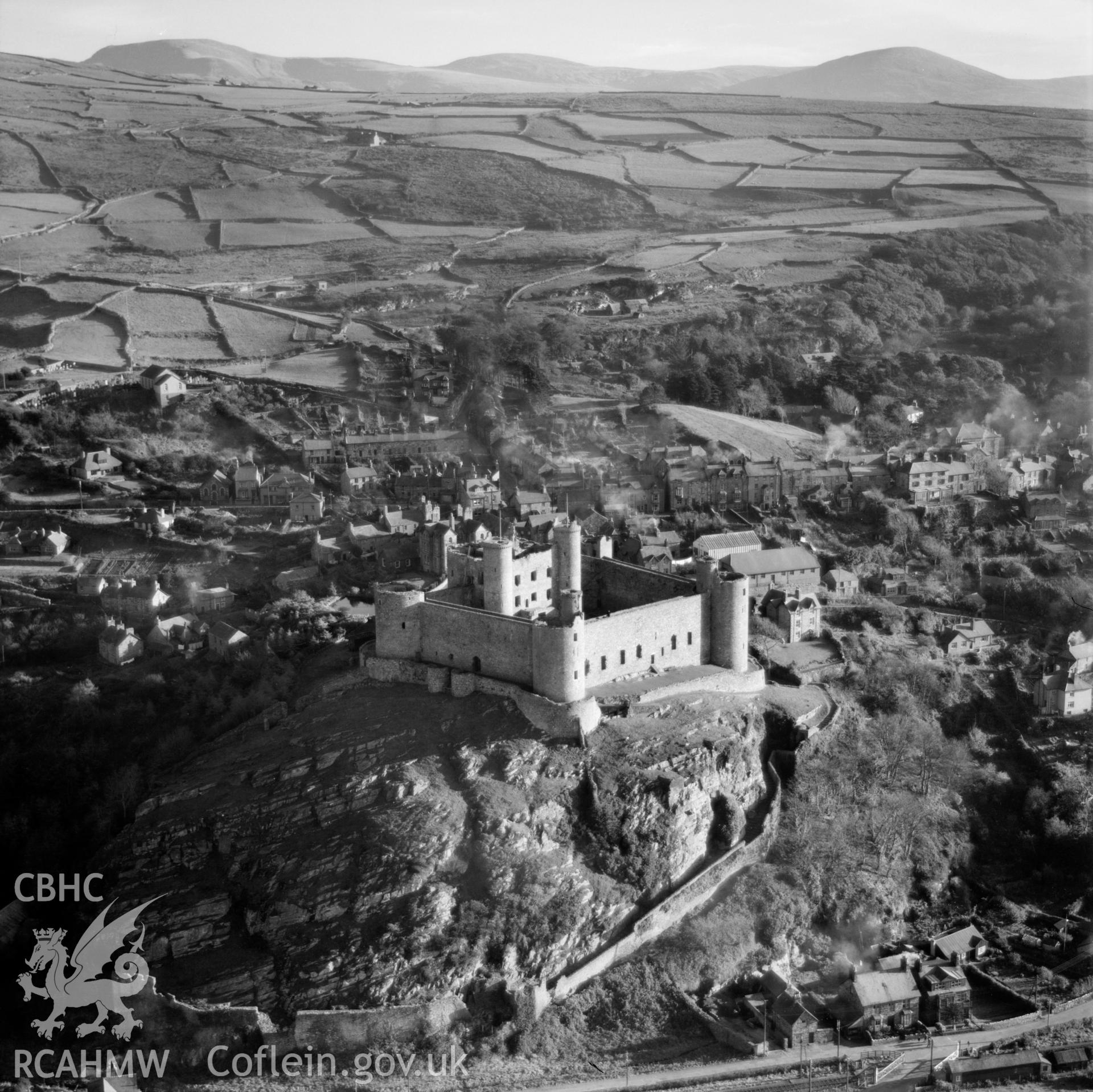 View of Harlech showing castle