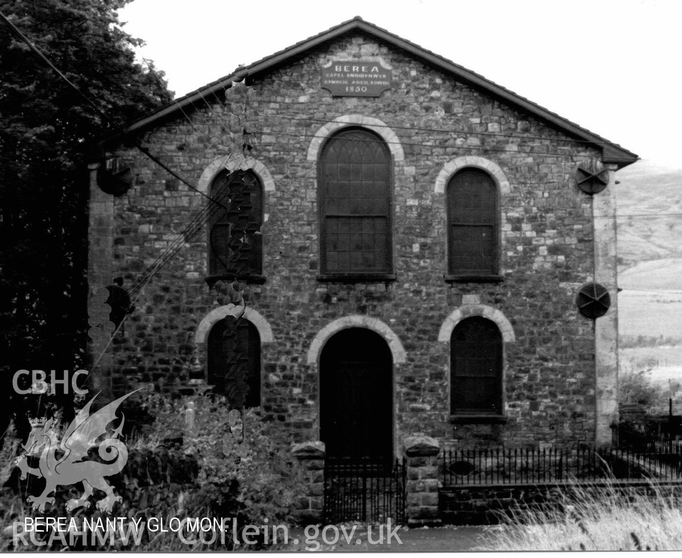 Digital photograph showing Berea chapel, taken c1985.