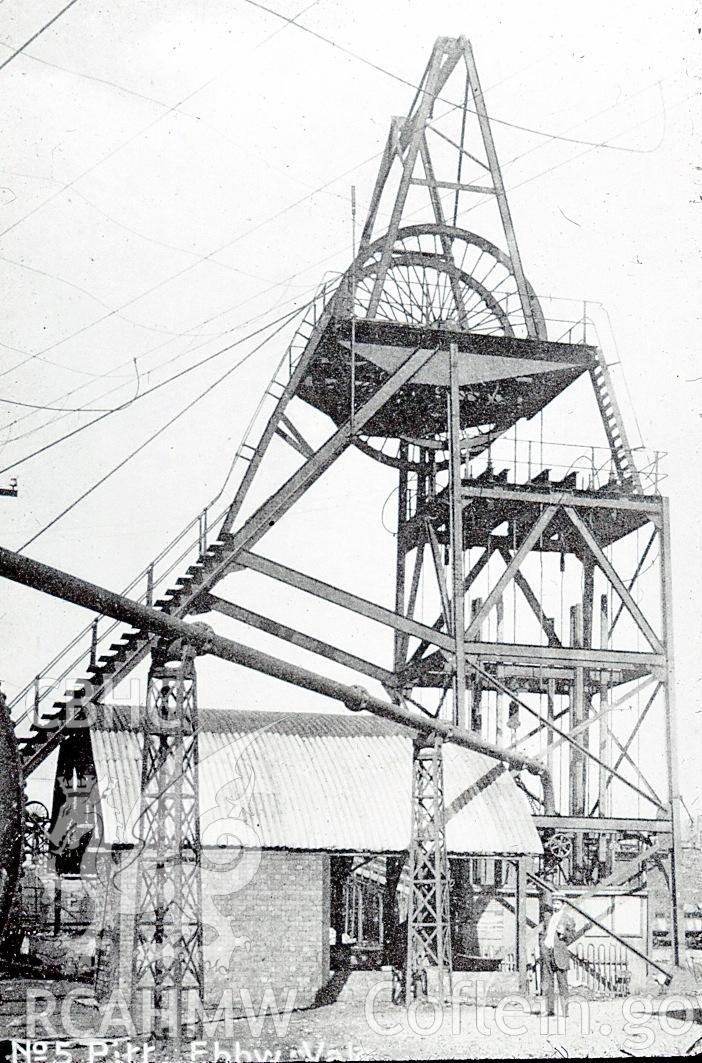 Digital photograph showing  headgear at No5 pit Ebbw Vale, undated