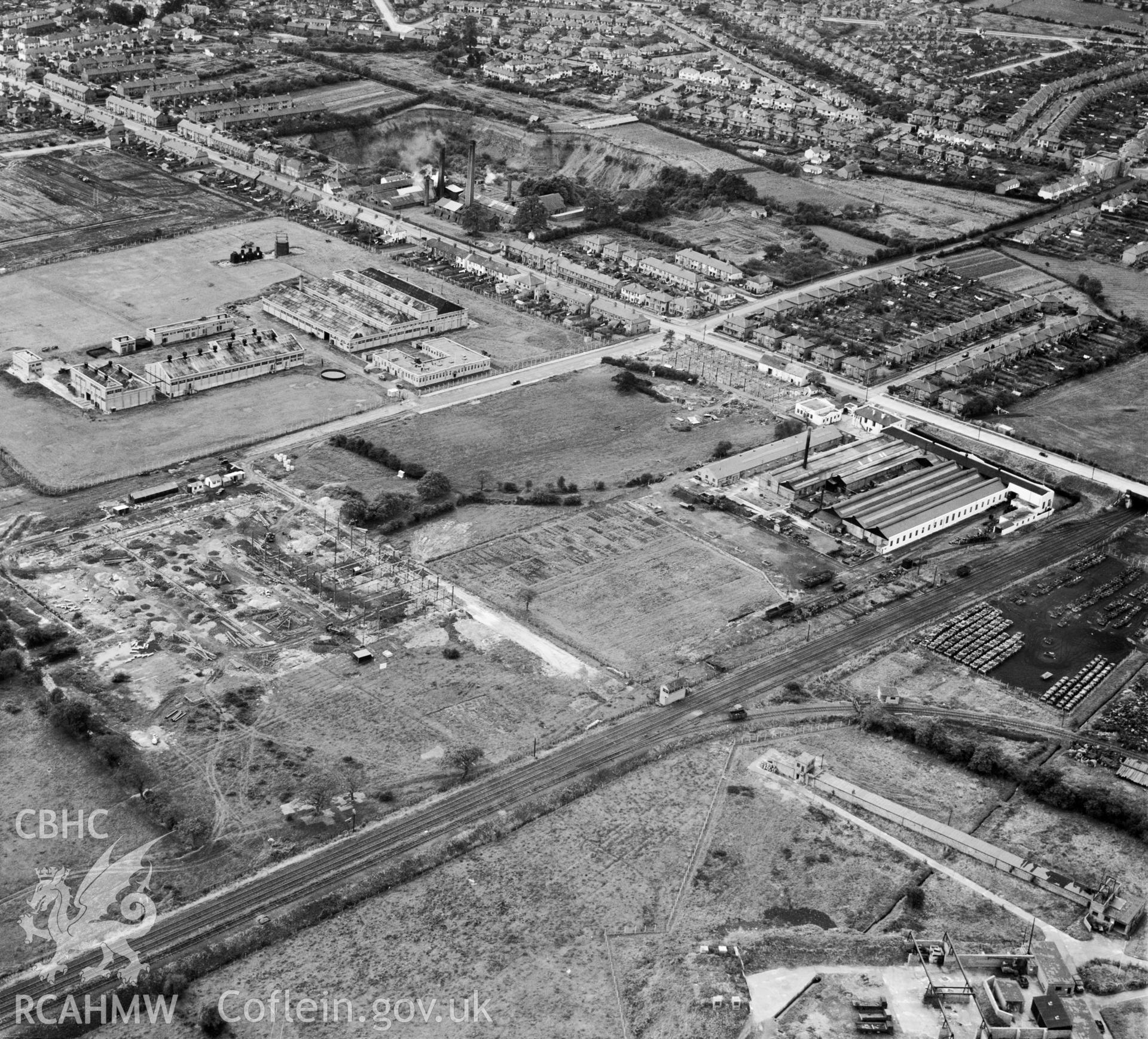 View of the rear of Morgan Rees & Sons Ltd. Whitchurch, showing building which had been camoflaged during recent WW2