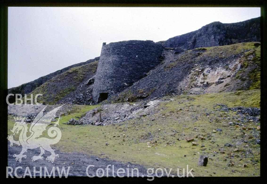 Digital photograph showing lime kiln at Herbert's quarry, taken 1991