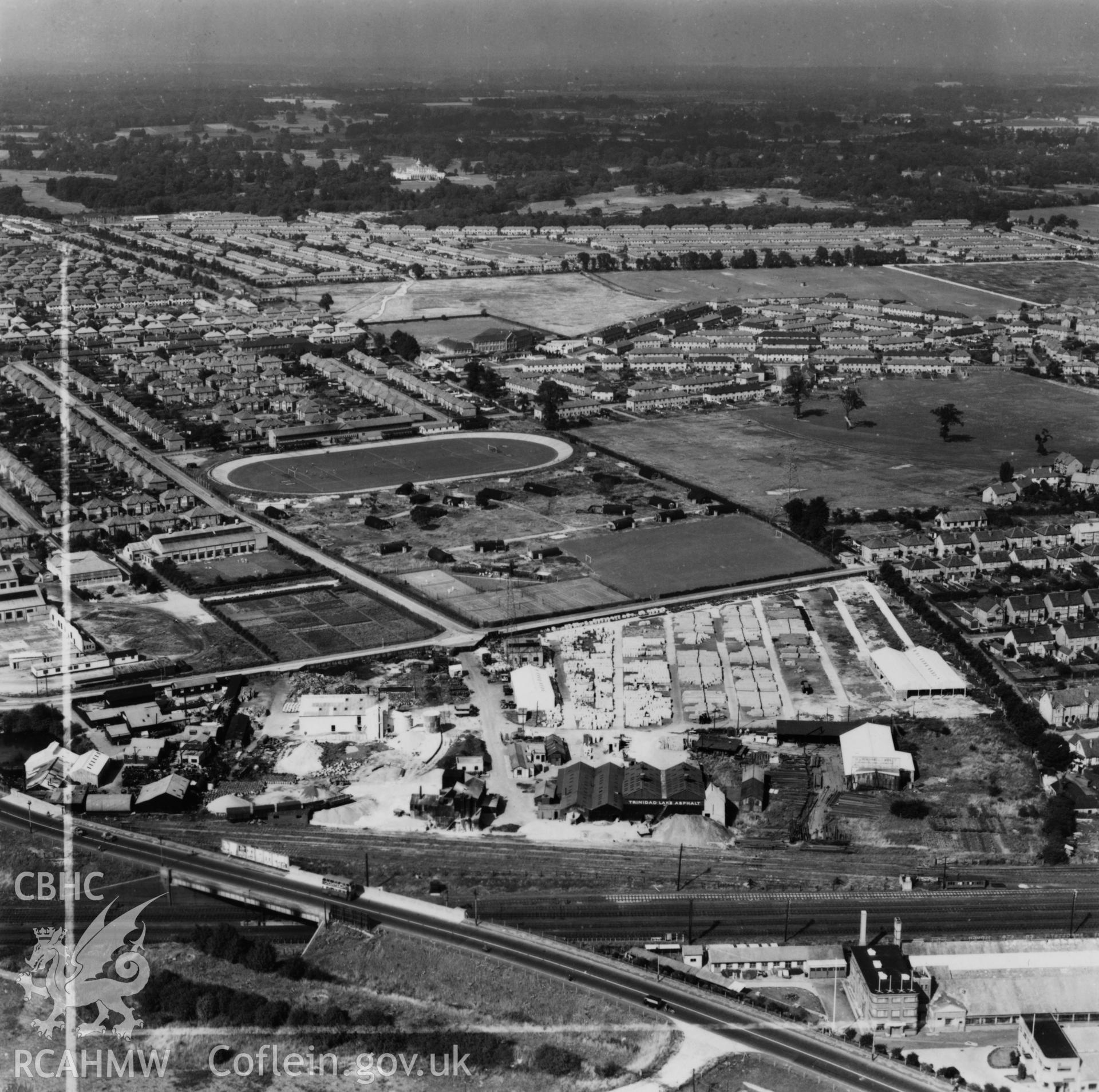 English site - Slough - delete. Oblique aerial photograph.