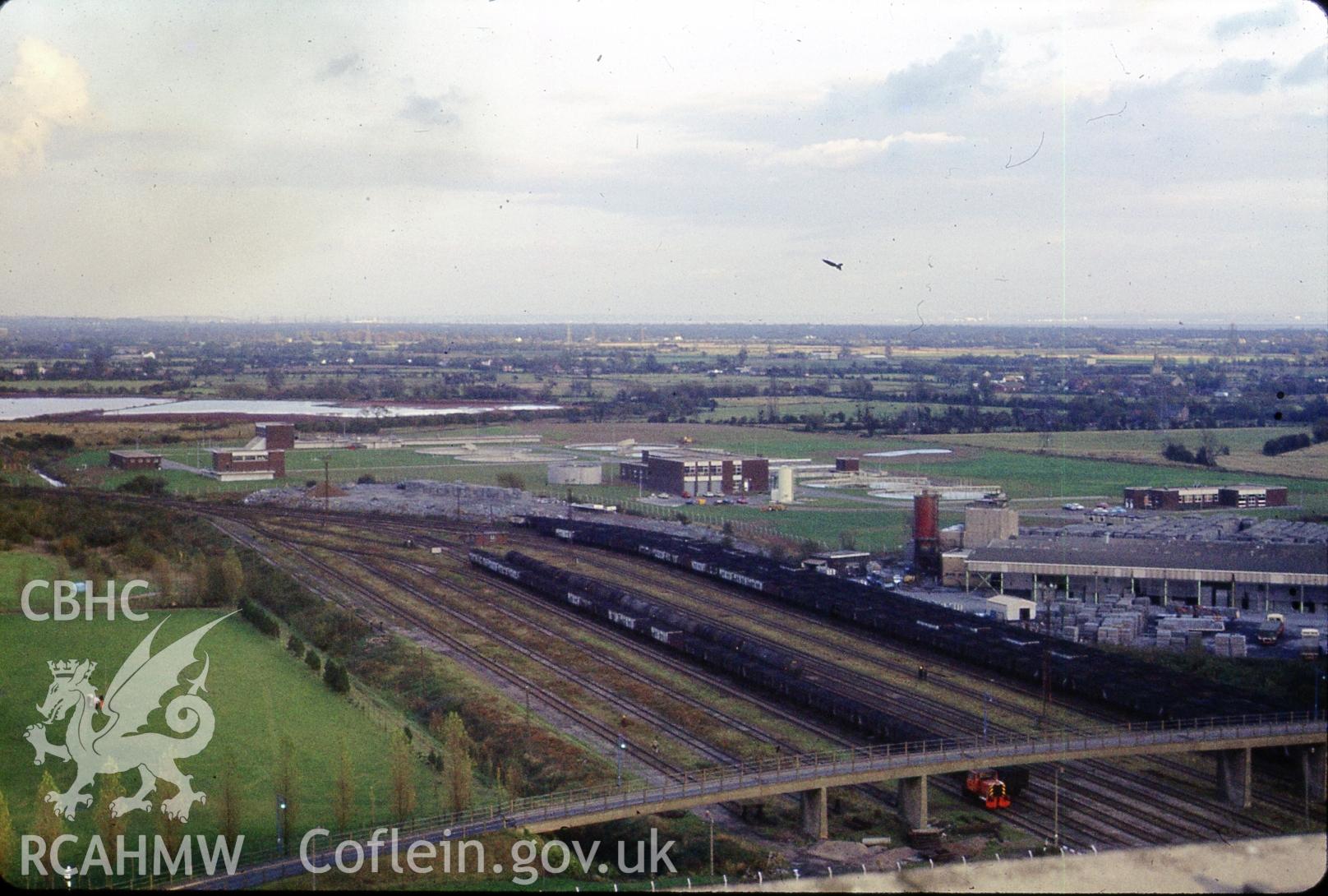 Digital photograph showing Uskmouth power station, taken 1980