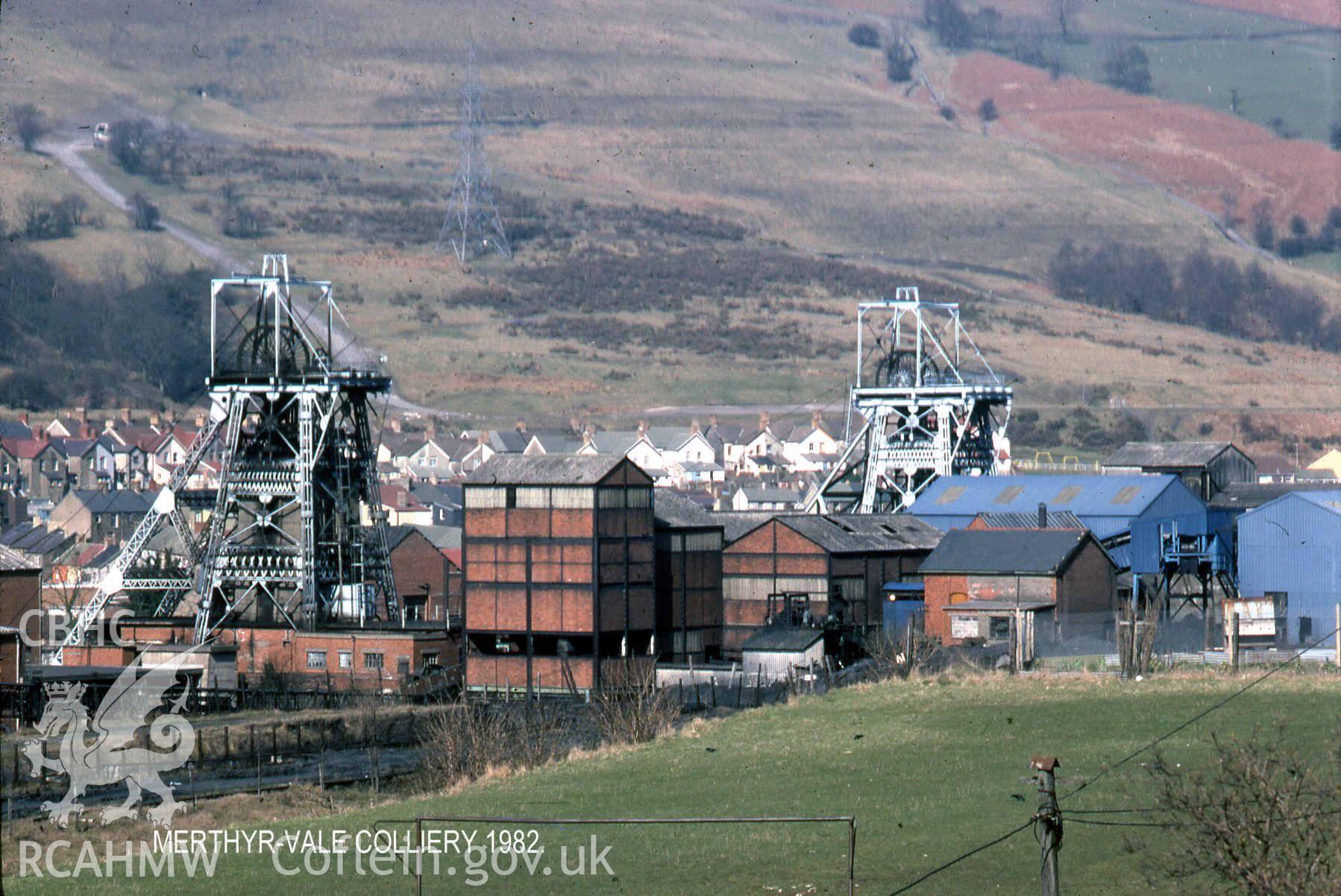 Digital photograph showing Merthyr Vale Colliery, taken 1982
