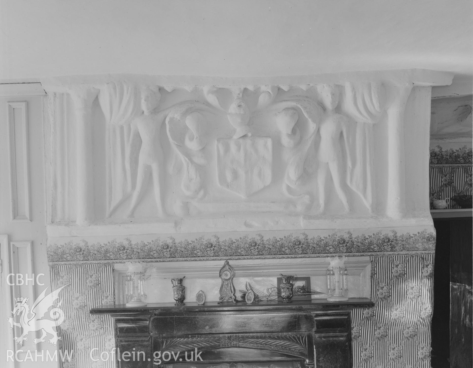 View of the panel over fireplace in East