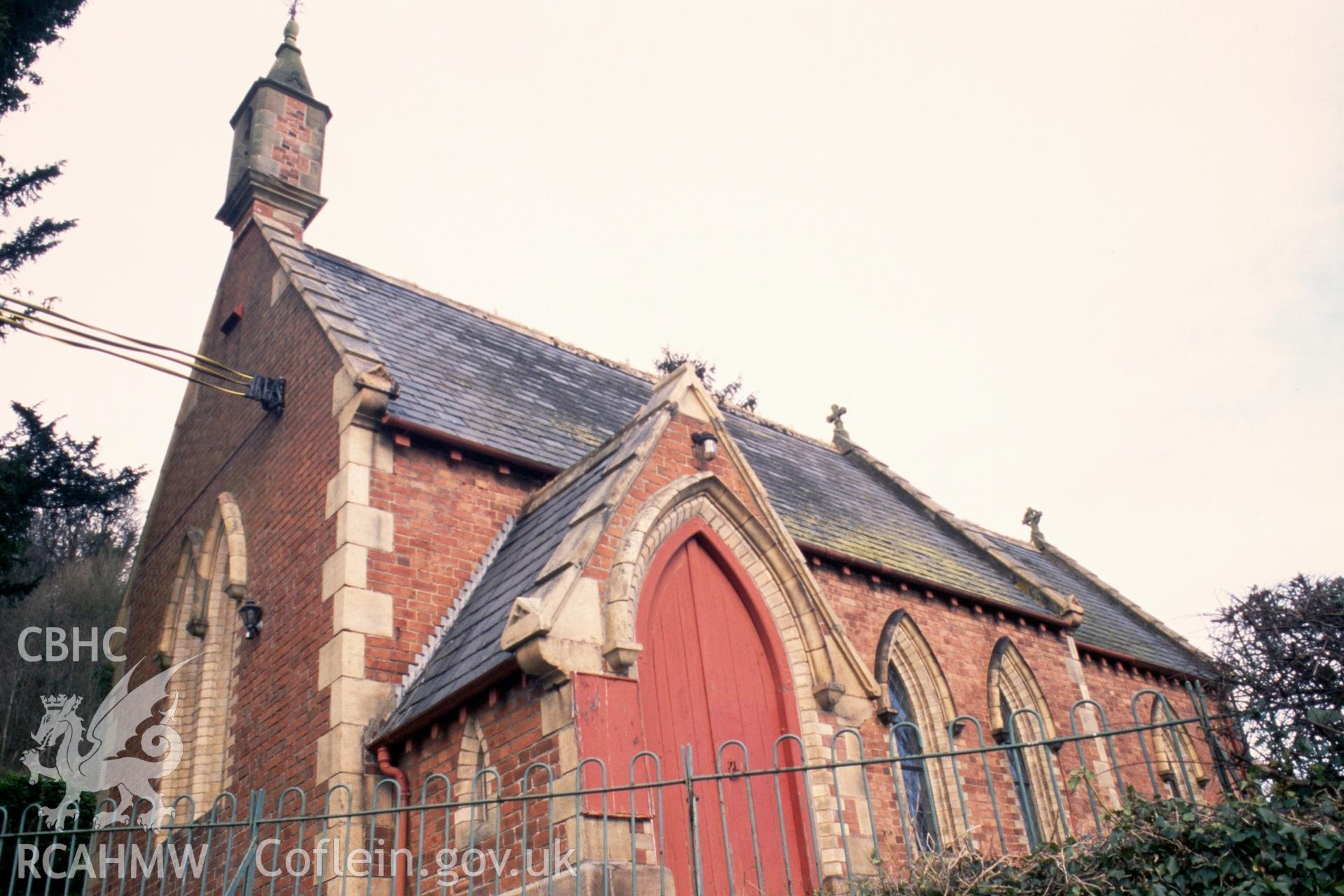 Exterior, W gable, bellcote & S side from road