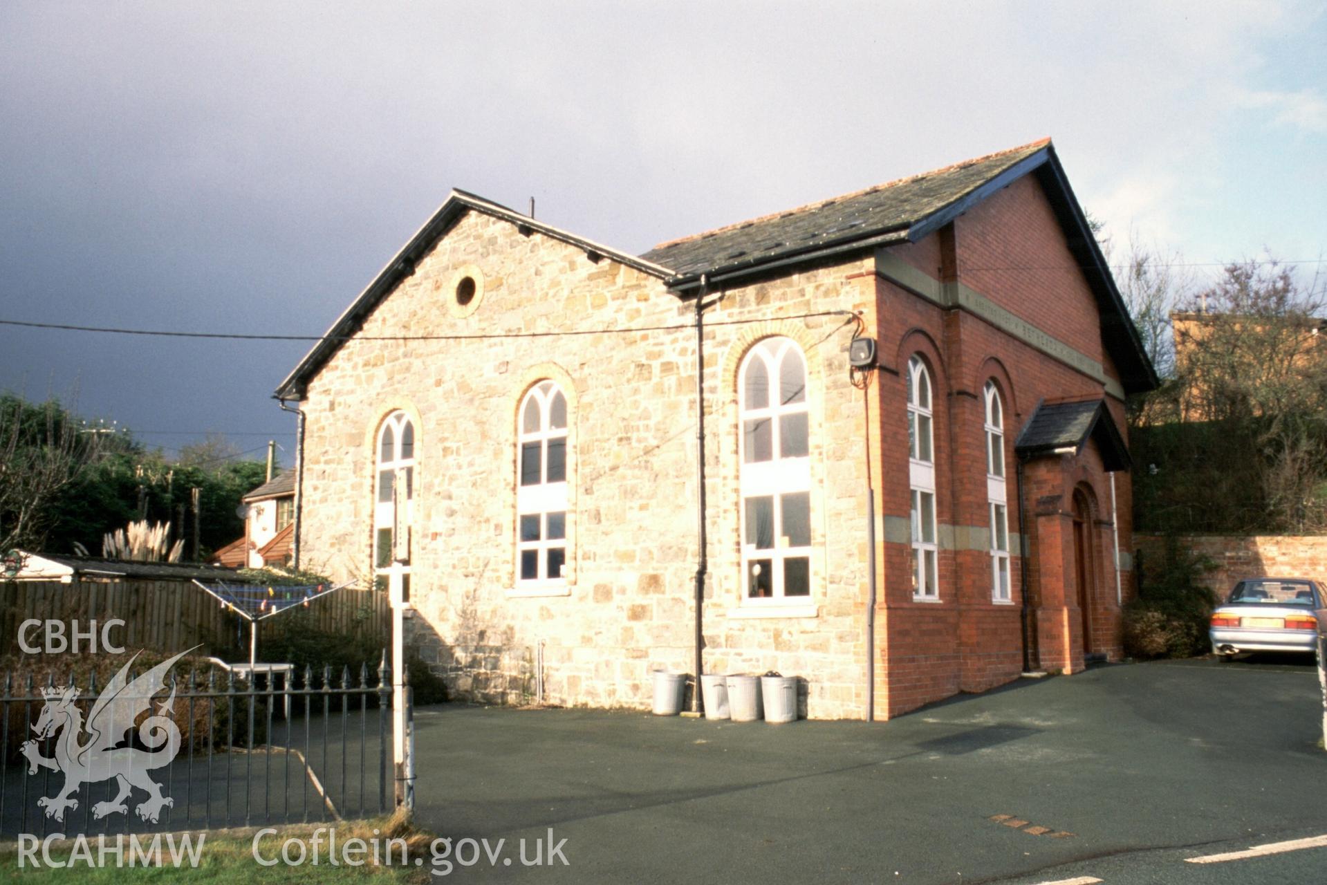 Exterior, SW gable of earlier chapel & 1896 SE addition