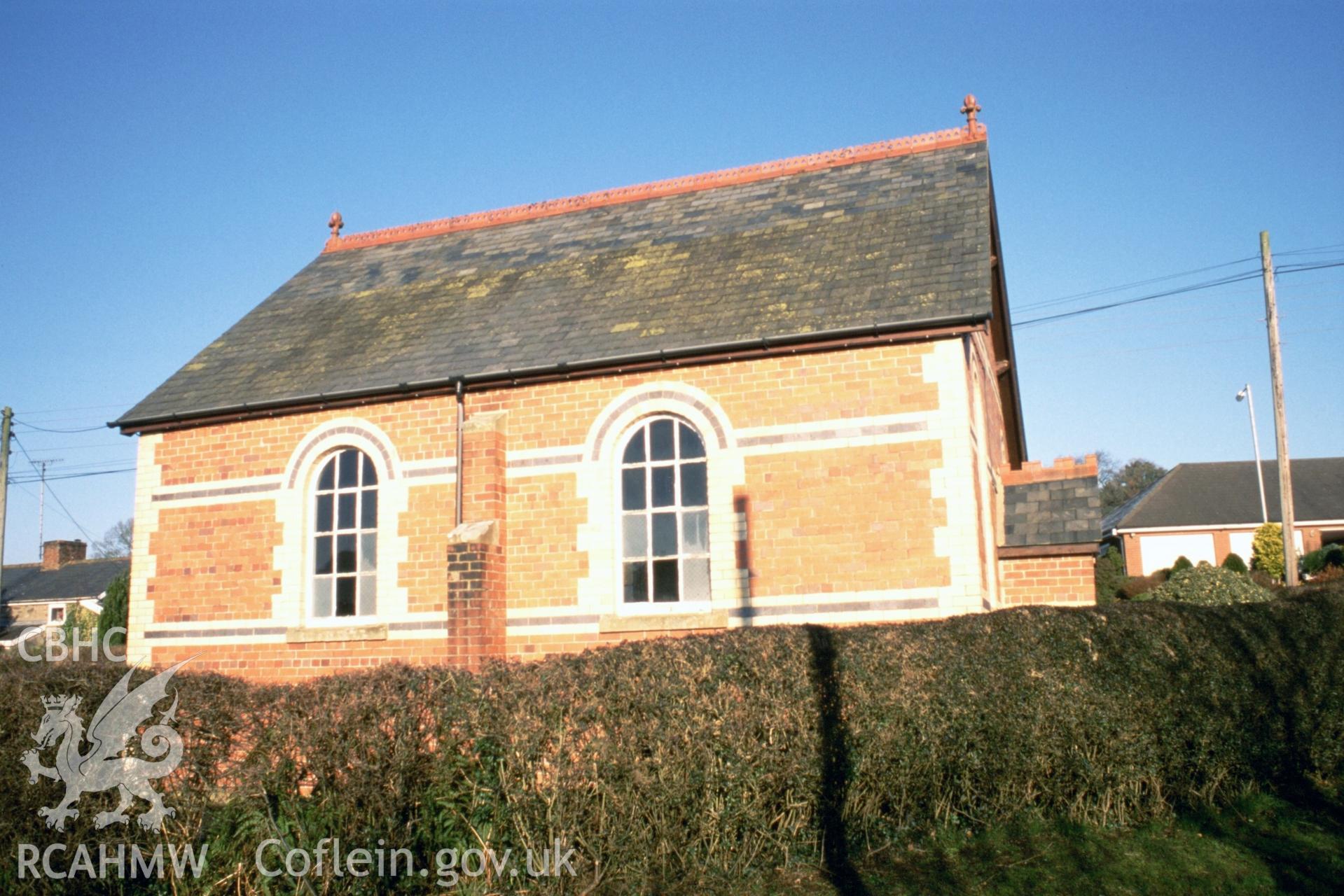 Exterior, S. long wall; gable entry (part)