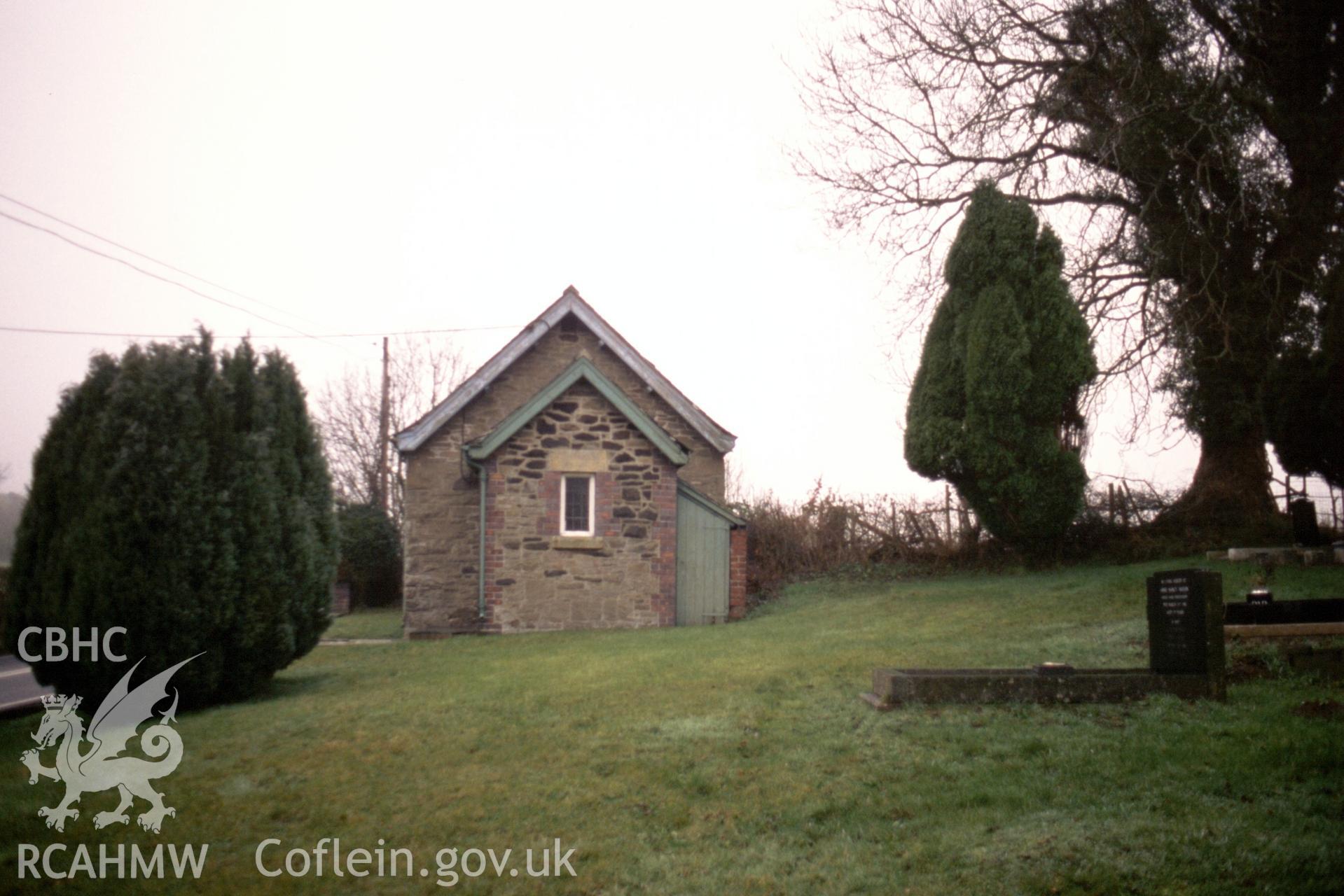 Exterior, porch & gable entry from graveyard