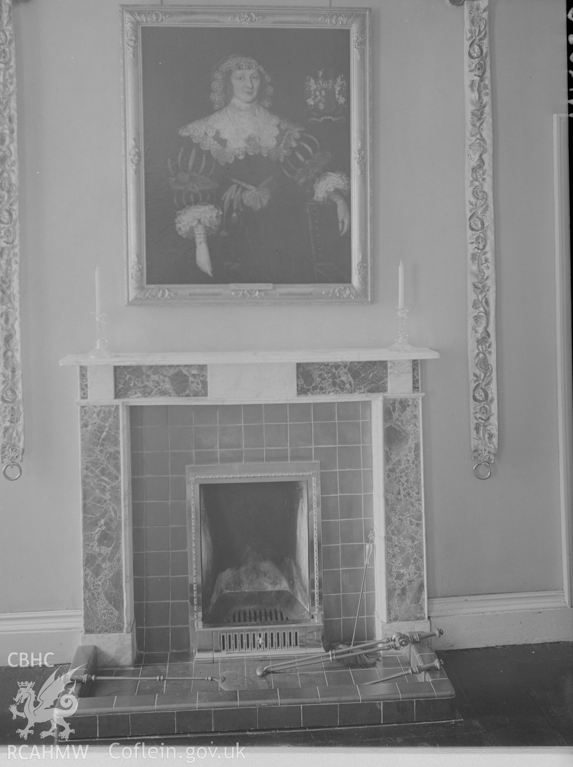 View of fireplace