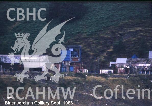Digital photograph showing Blaenserchan colliery, taken September 1986