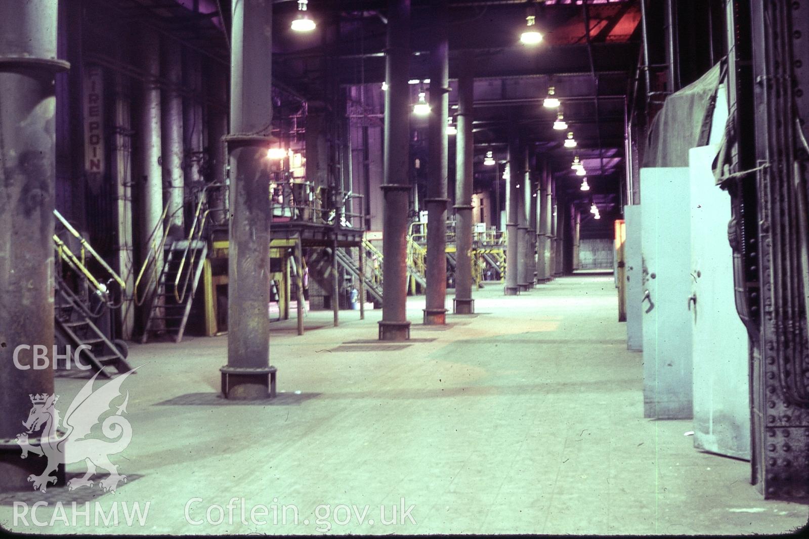 Digital photograph showing Uskmouth A boiler aisle, Uskmouth power station, taken 1981