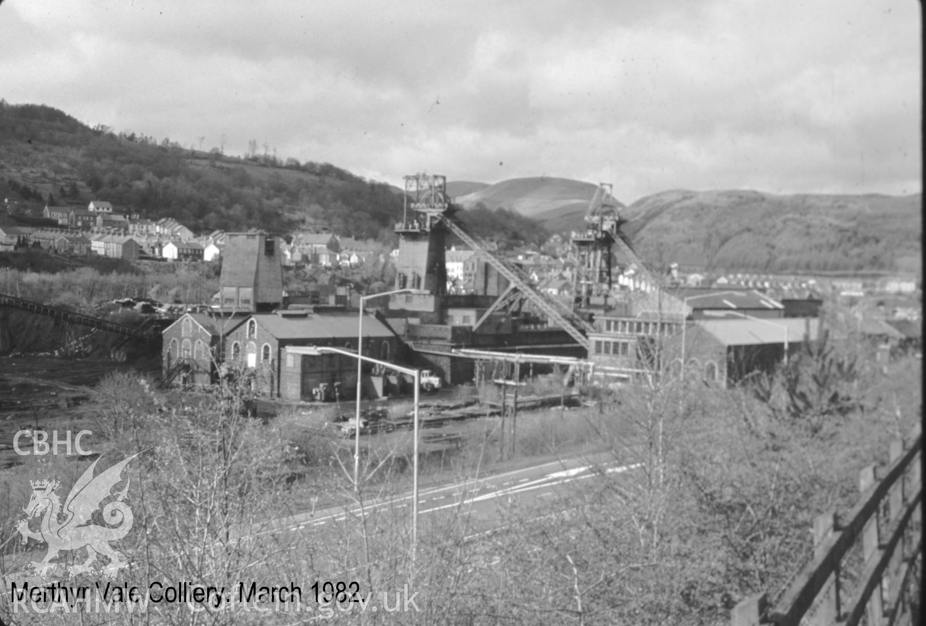 Digital photograph showing Merthyr Vale colliery, taken 1982.