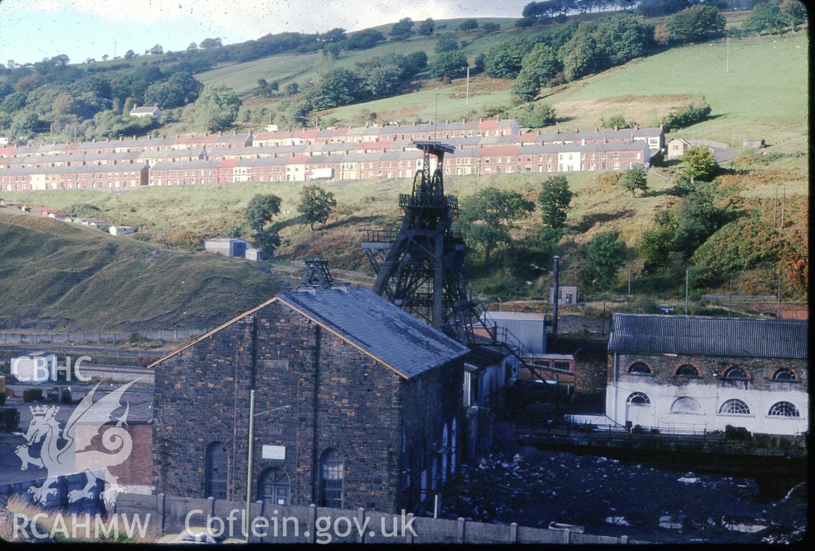Digital photograph showing Lewis Merthyr Colliery buildings, taken 1978