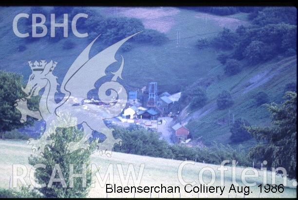 Digital photograph showing Blaenserchan colliery, taken August 1986