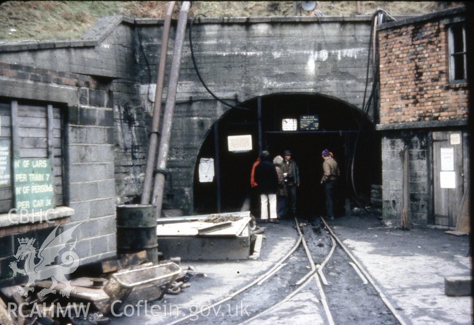 Digital photograph showing Taff Vale extension railway at Hafodyrynys colliery, taken c1970