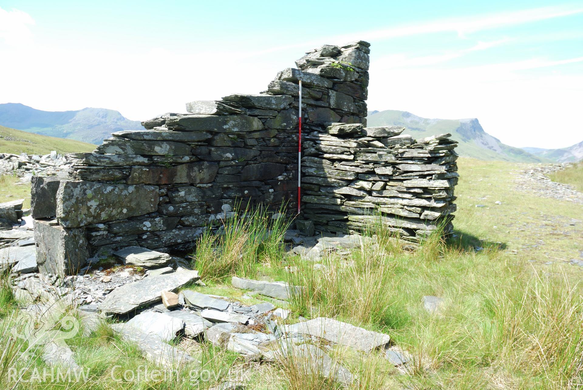 View looking SW of projection against N wall.