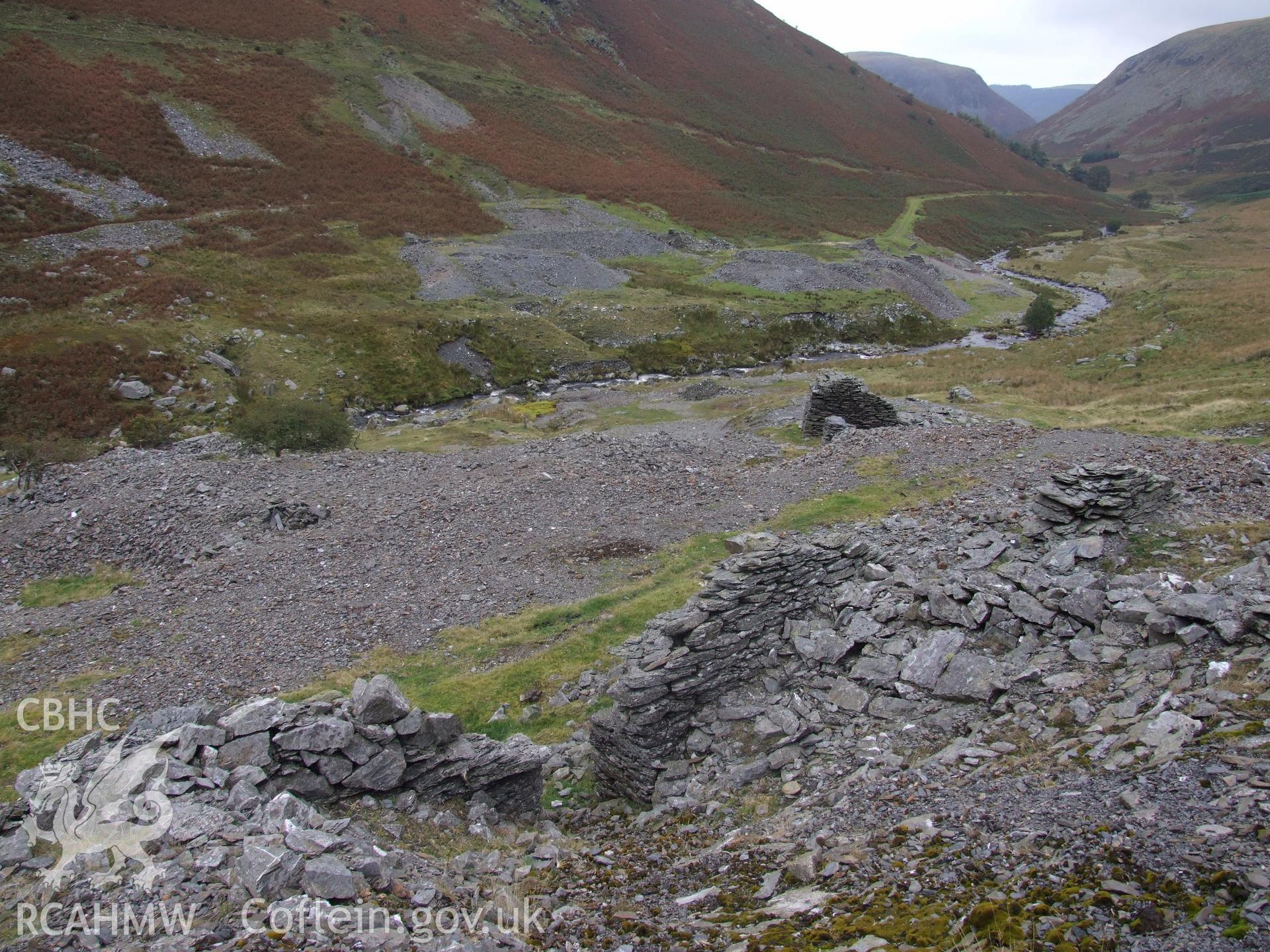 Mine complex with spoil heaps.