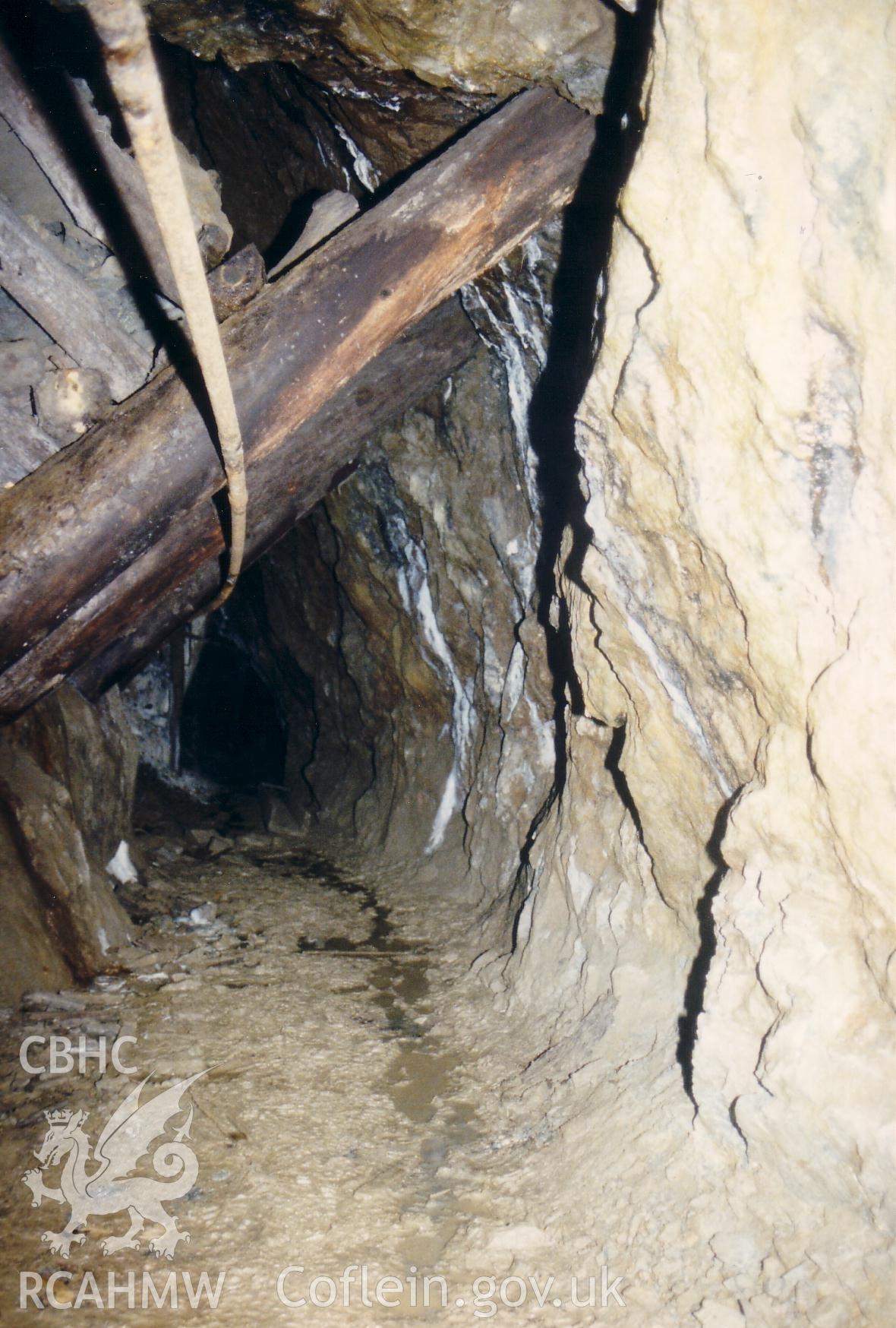 Kingside Level with wooden supports with pipe attached and launder in the distance