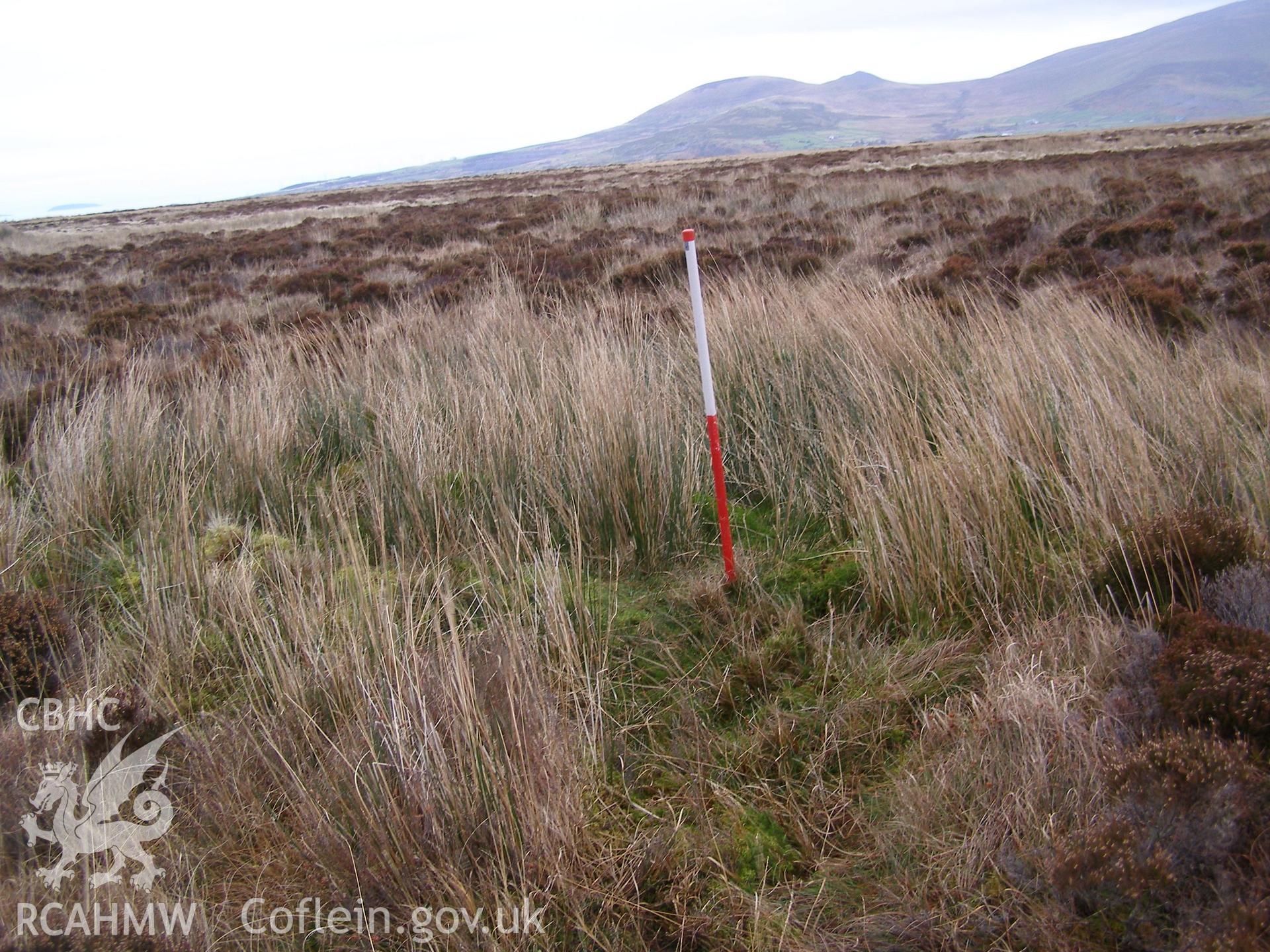 Digital colour photograph of Gwaen Gynfi shooting mound IV taken on 22/01/2008 by P.J. Schofield during the Snowdonia Bethesda Upland Survey undertaken by Oxford Archaeology North.