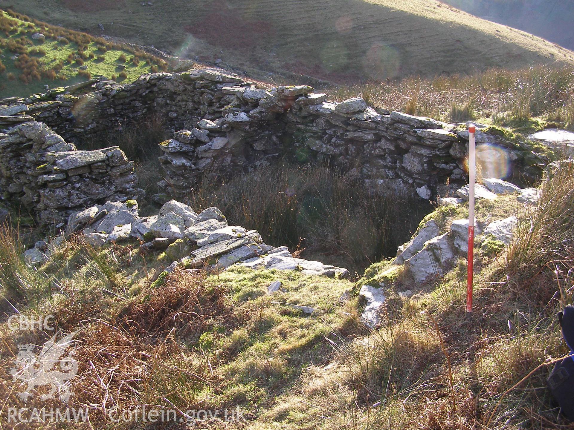 Digital colour photograph of a house at Afon Gafr taken on 20/12/2007 by P.J. Schofield during the Snowdonia Bethesda Upland Survey undertaken by Oxford Archaeology North.
