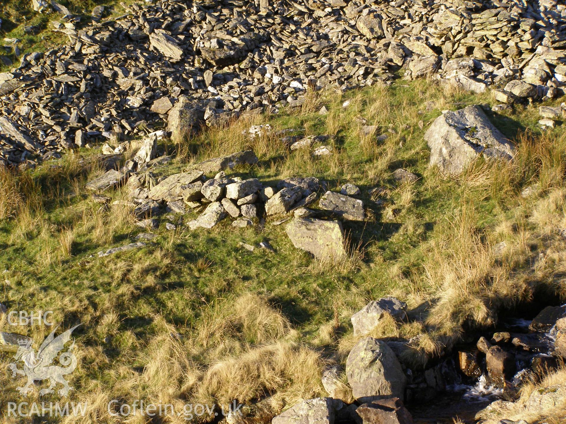 Digital colour photograph of Cwm Gafr sheep fold III taken on 20/12/2007 by P.J. Schofield during the Snowdonia Bethesda Upland Survey undertaken by Oxford Archaeology North.