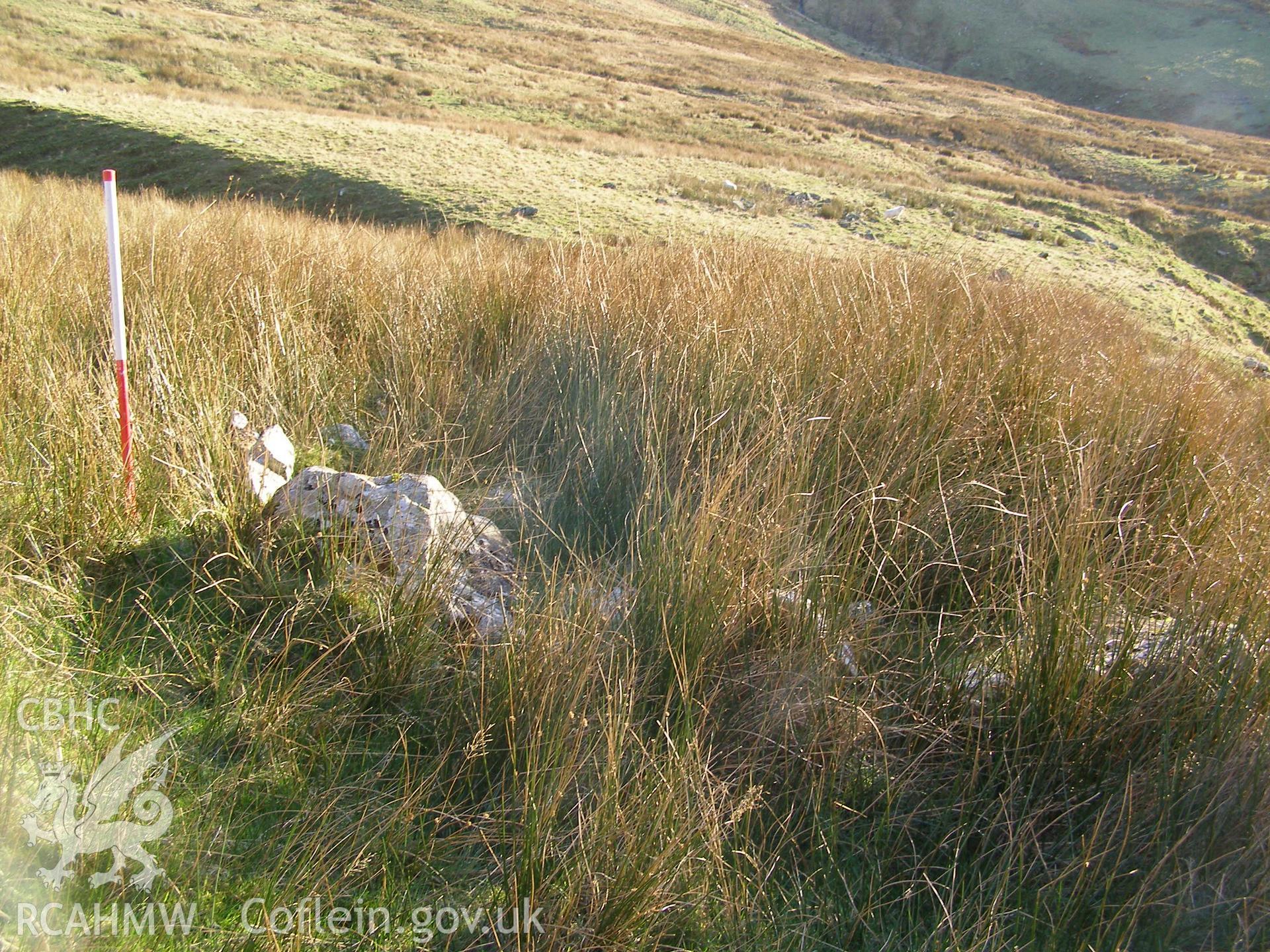 Digital colour photograph of Cwm Gafr hut I taken on 20/12/2007 by P.J. Schofield during the Snowdonia Bethesda Upland Survey undertaken by Oxford Archaeology North.