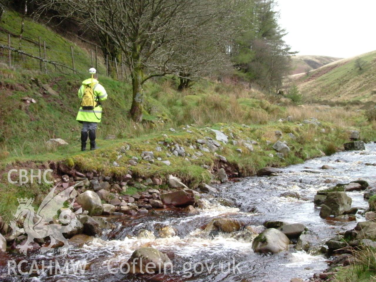 Digital photograph of Nant Wern-ddu Revetment Ii taken on 18/04/2004 by Earthsound Archaeological Geophysics during the Waen Wen and Pencelli Estate Upland Survey