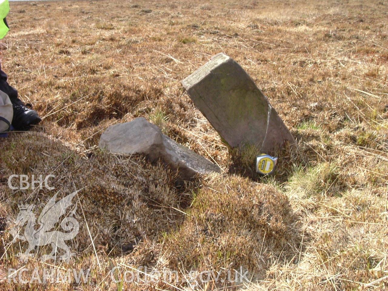 Digital photograph of Waun Wen Standing Stone VI taken on 22/04/2004 by Earthsound Archaeological Geophysics during the Waen Wen and Pencelli Estate Upland Survey