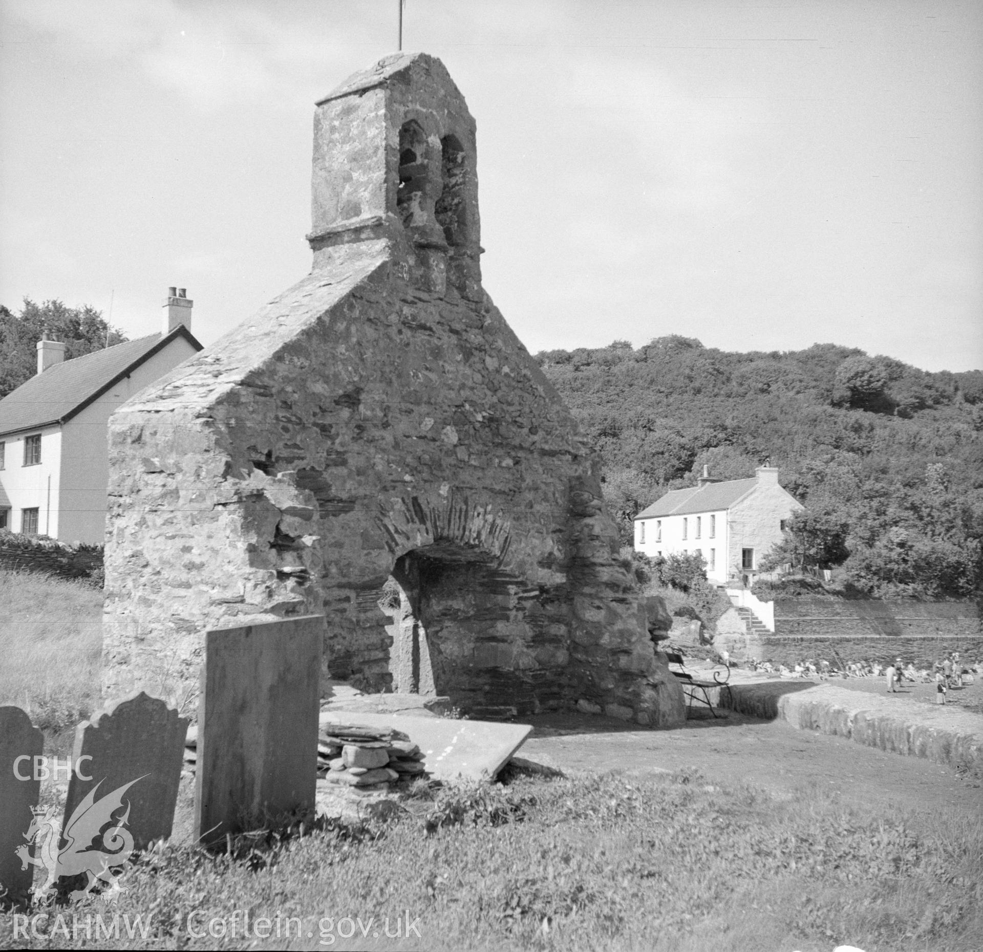 Digital copy of an acetate negative showing Cwm yr Eglwys, Dinas, 1956.