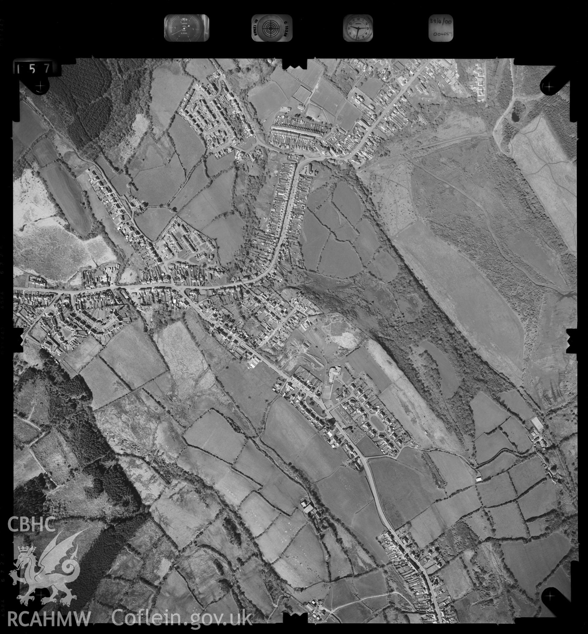 Digital copy of an Ordnance Survey aerial view of the Tumble area, dated 2000.
