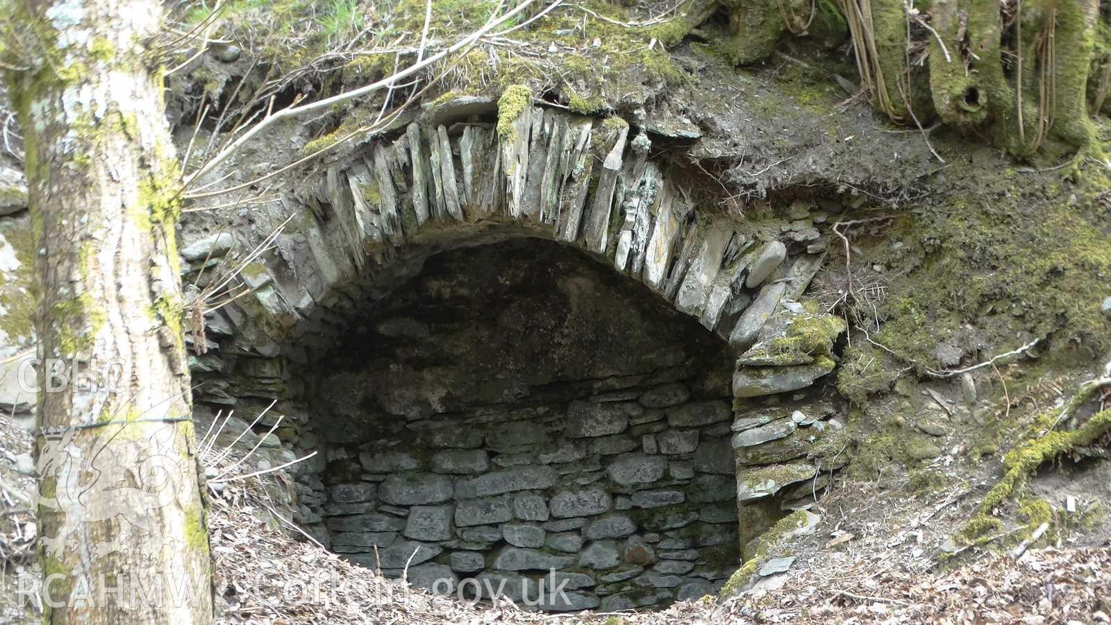 Colour photo showing view of potato clamps at Pen y Garreg, taken by James Newman and Tanya Holman, 2019.