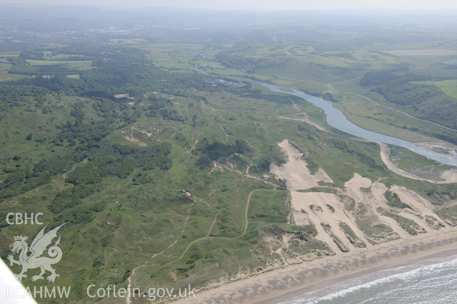 Merthyr Mawr Warren. Oblique aerial photograph taken during the Royal Commission's programme of archaeological aerial reconnaissance by Toby Driver on 19th June 2015.
