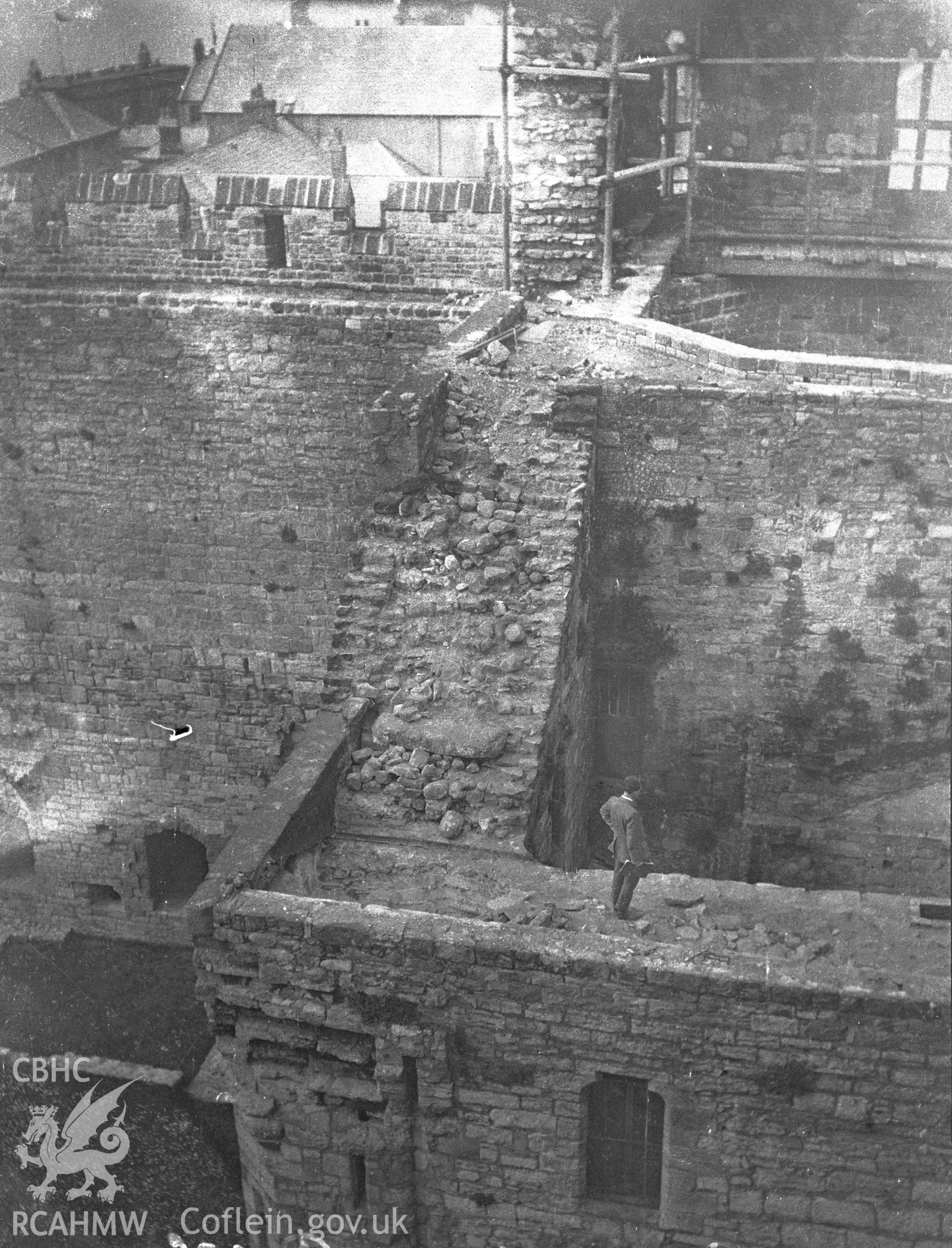 Digital copy of a 1930 nitrate negative showing Caernarfon Castle