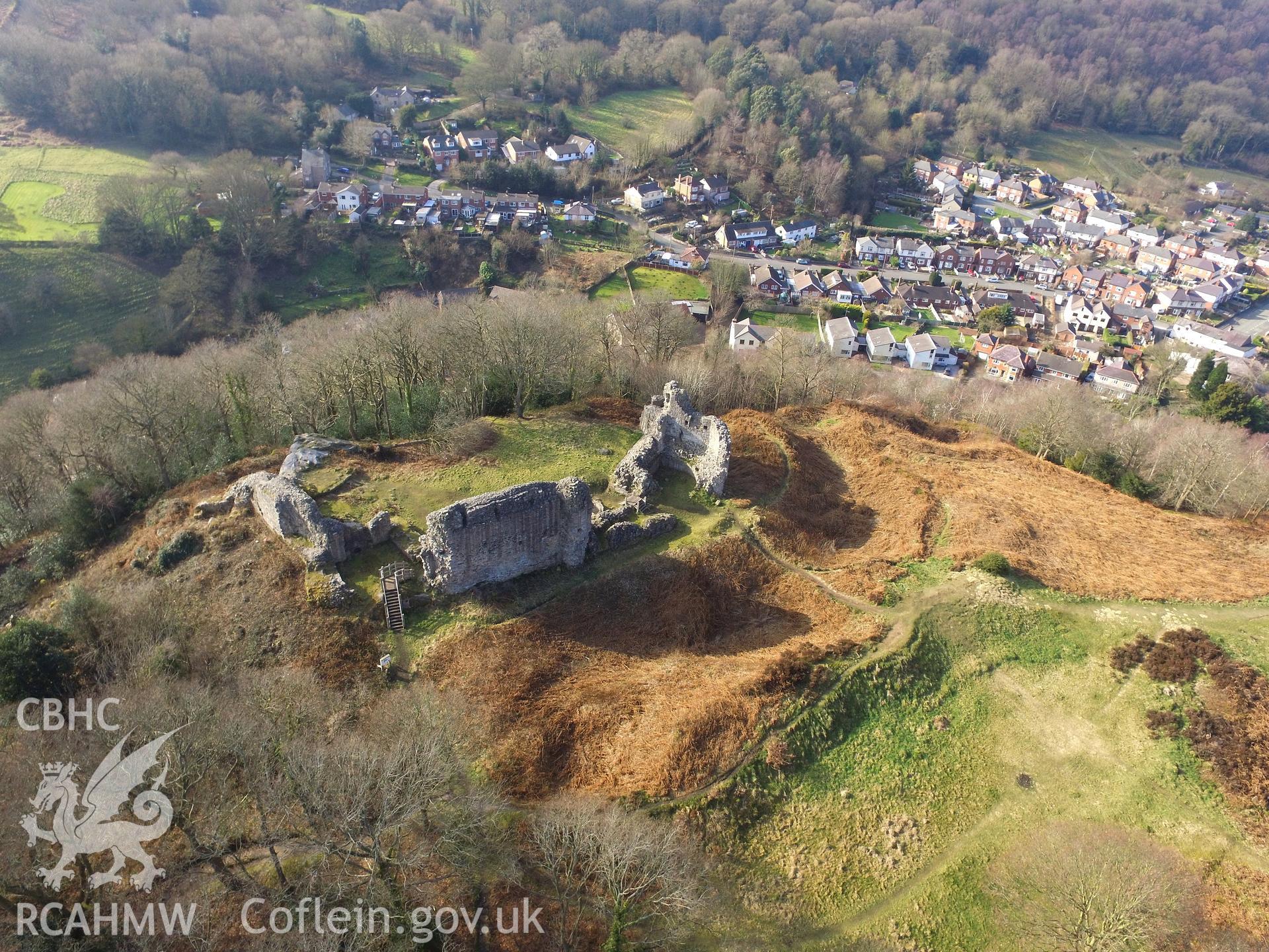 Colour photo showing view of Caergwrle, taken by Paul R. Davis, 9th March 2018.