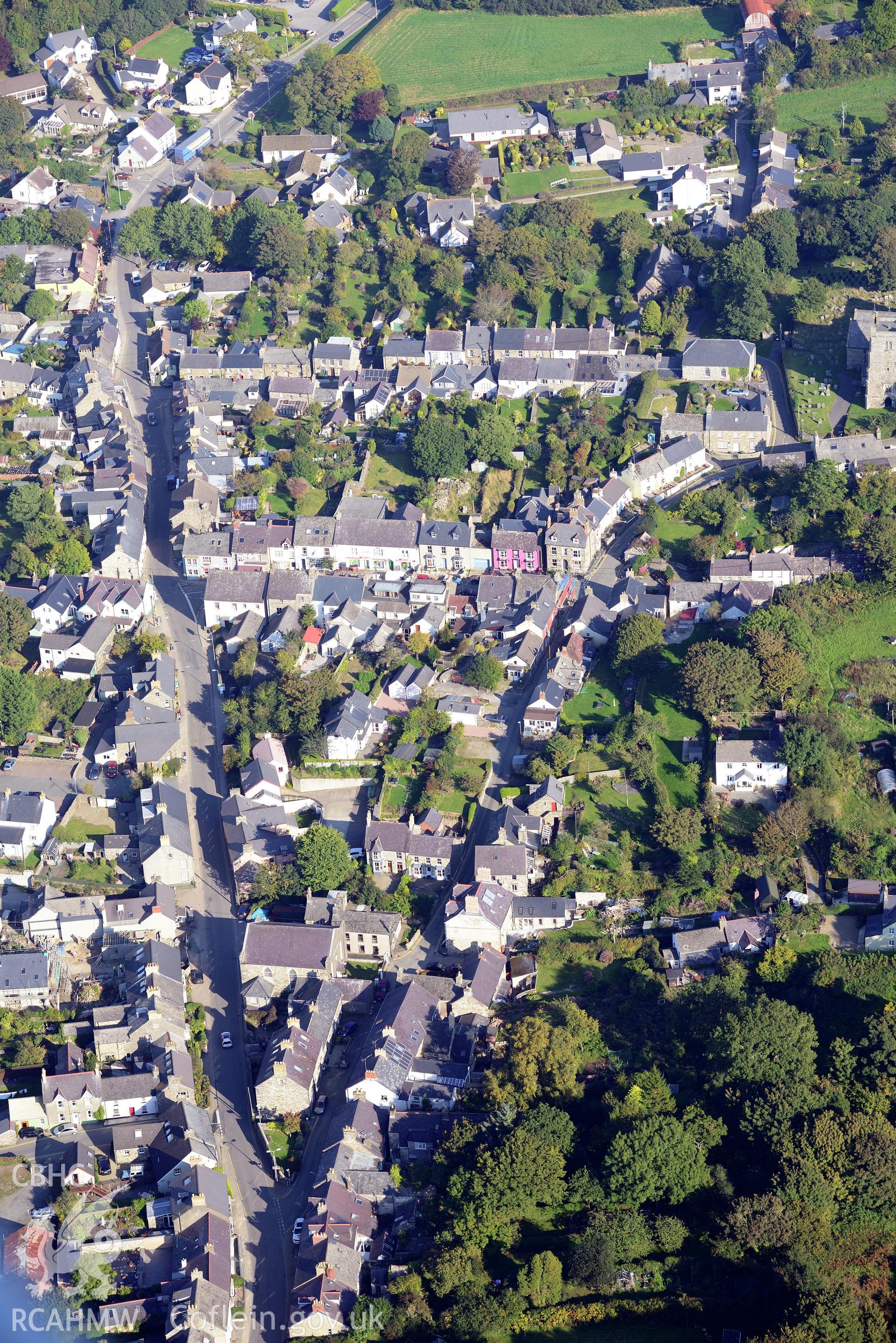 Newport, Pembrokeshire. Oblique aerial photograph taken during the Royal Commission's programme of archaeological aerial reconnaissance by Toby Driver on 30th September 2015.