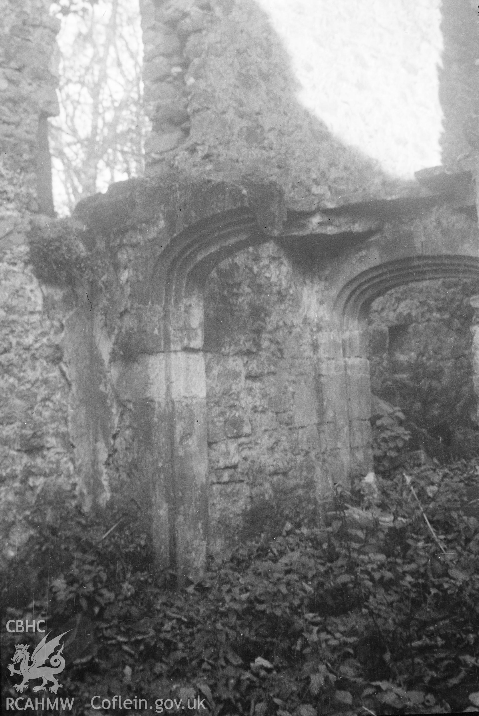 Digital copy of a nitrate negative showing Candleston Castle, Merthyr Mawr. From the Cadw Monuments in Care Collection.
