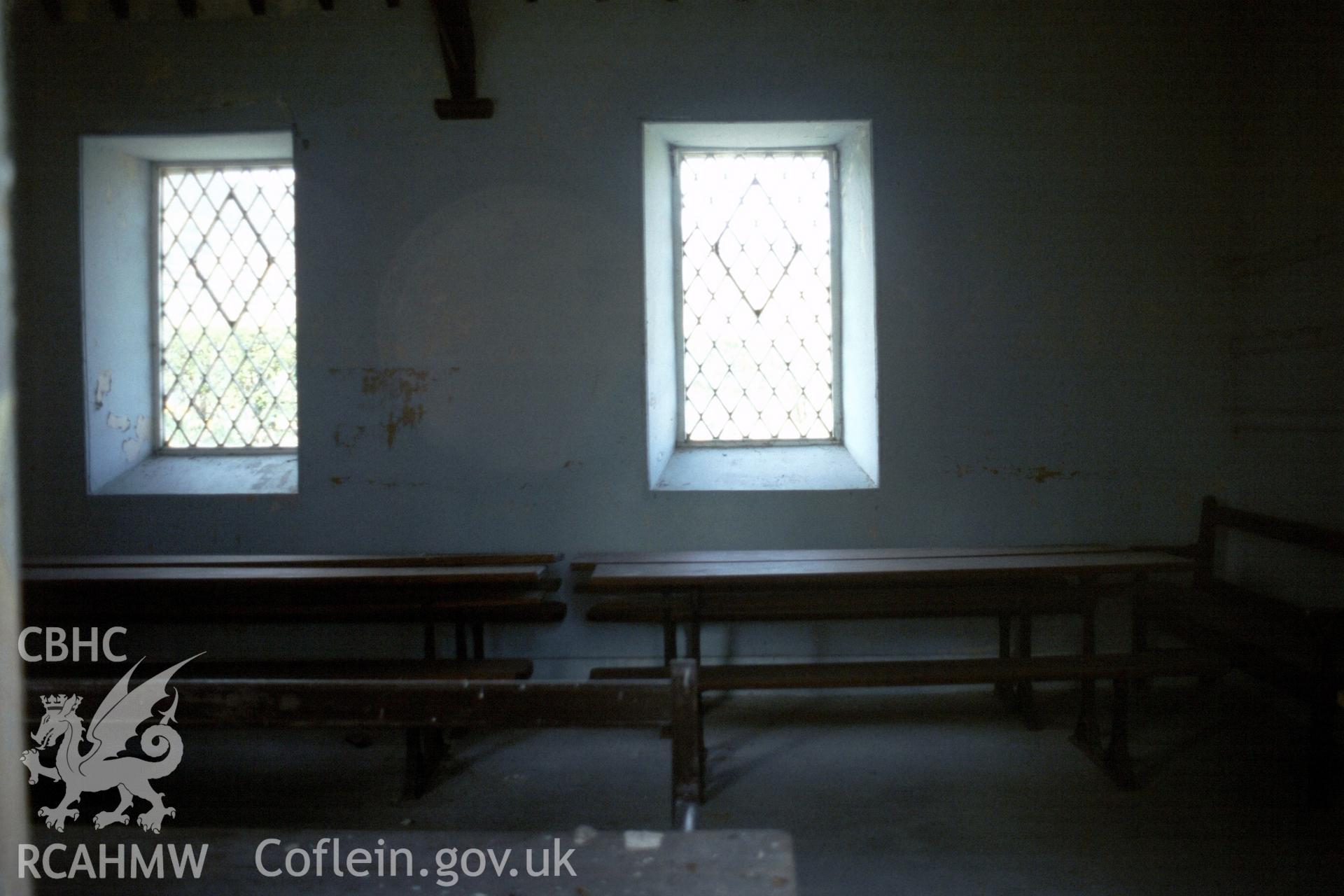 Interior, internal view from SE. window