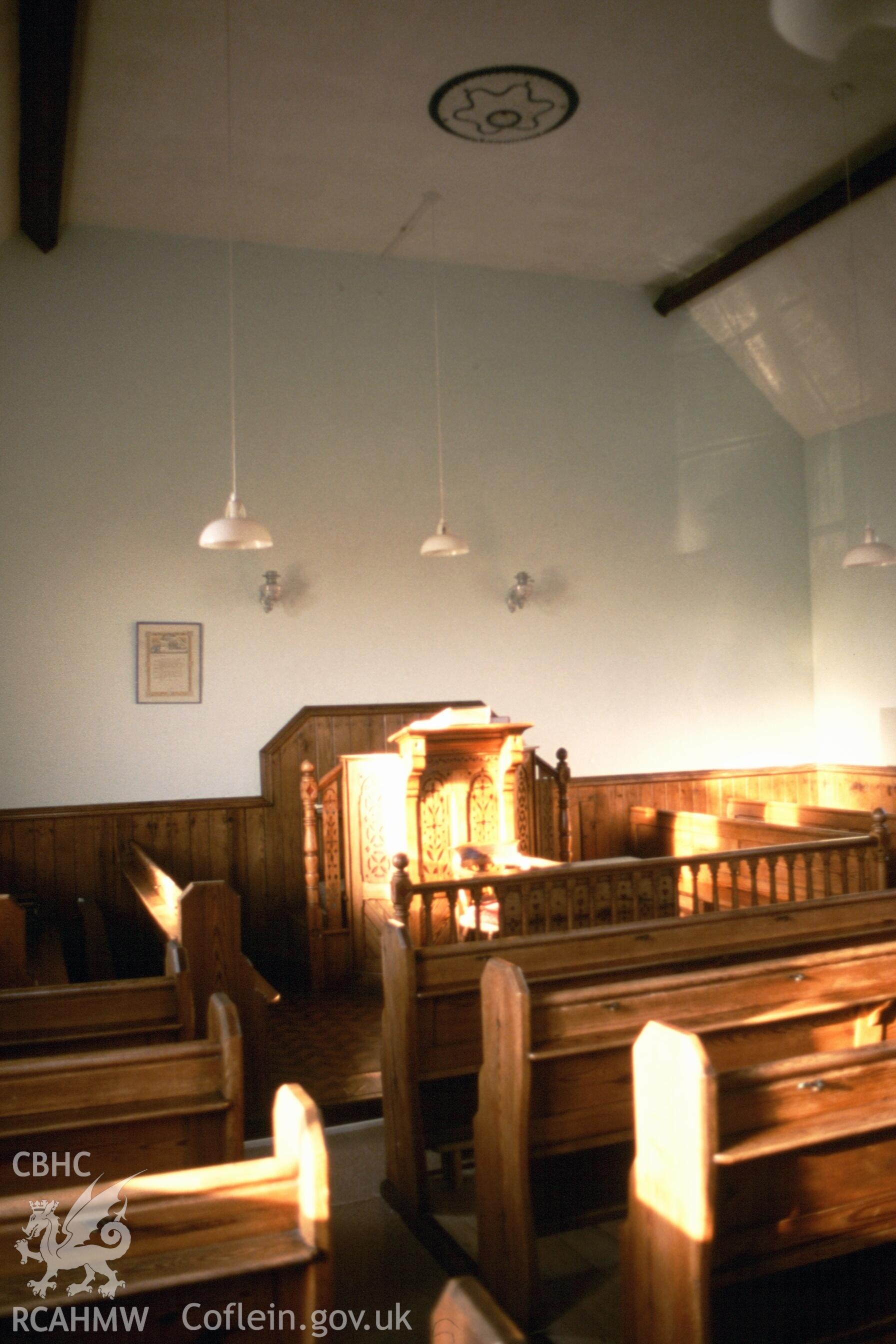 Interior, looking W. to pulpit (vertical shot)