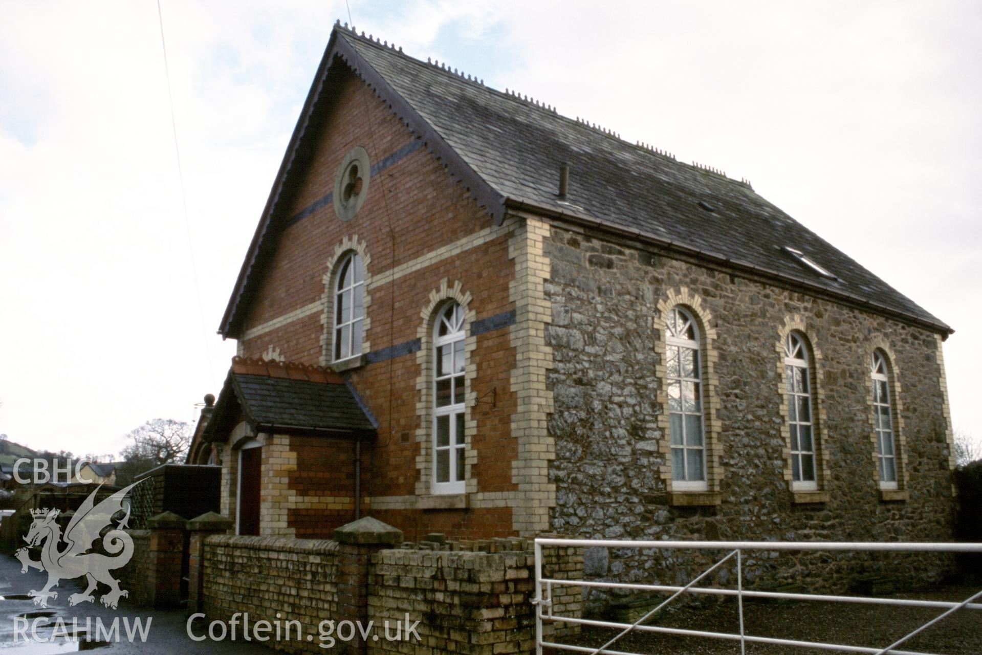 Exterior, front gable entry & RH side elevations of chapel