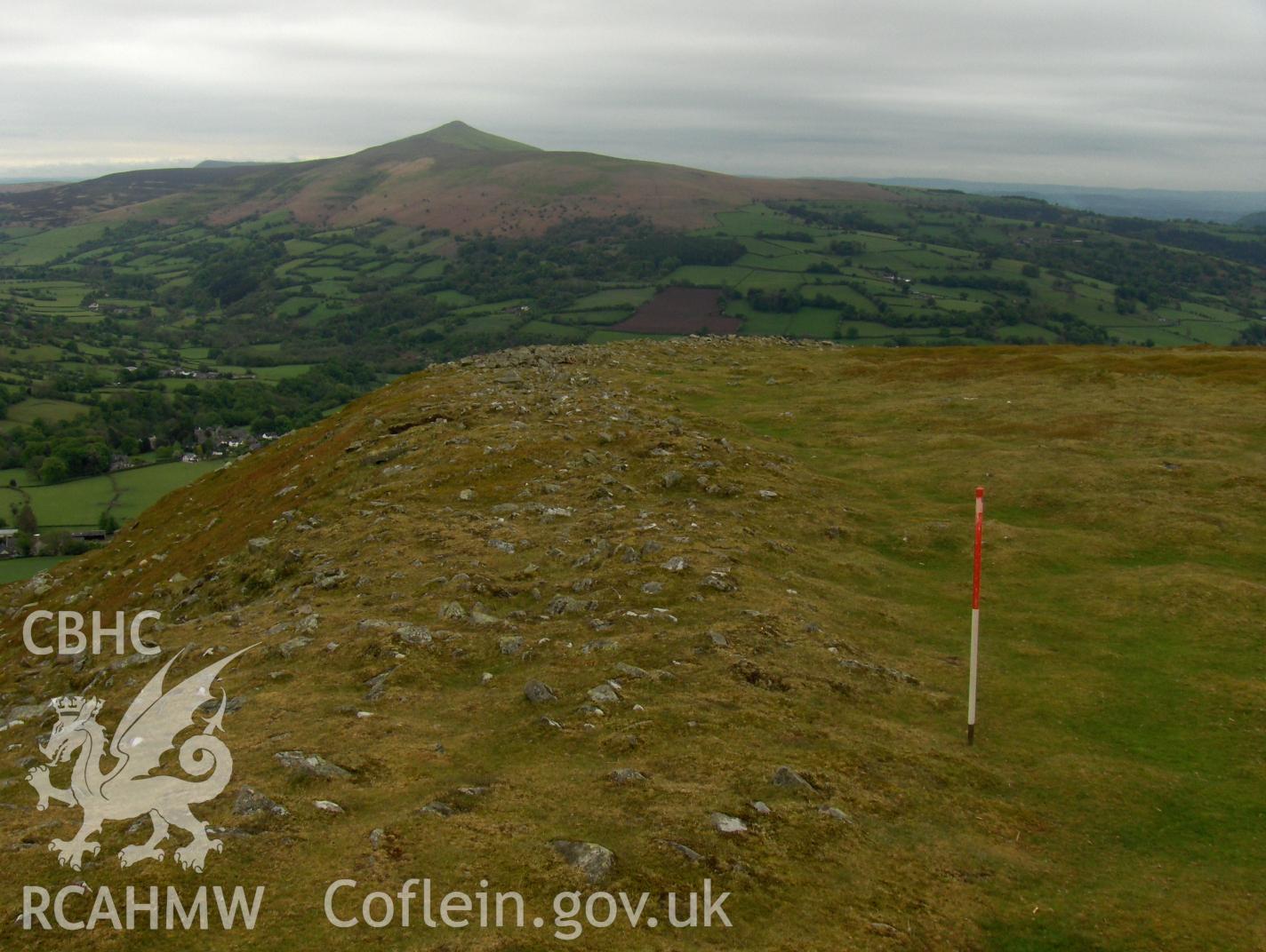 Digital colour photograph of Crug Hywel camp taken on 09/05/2007 by N.A.R. Vaughan during the Black Mountain Central South Upland Survey undertaken by Archaeophysica.
