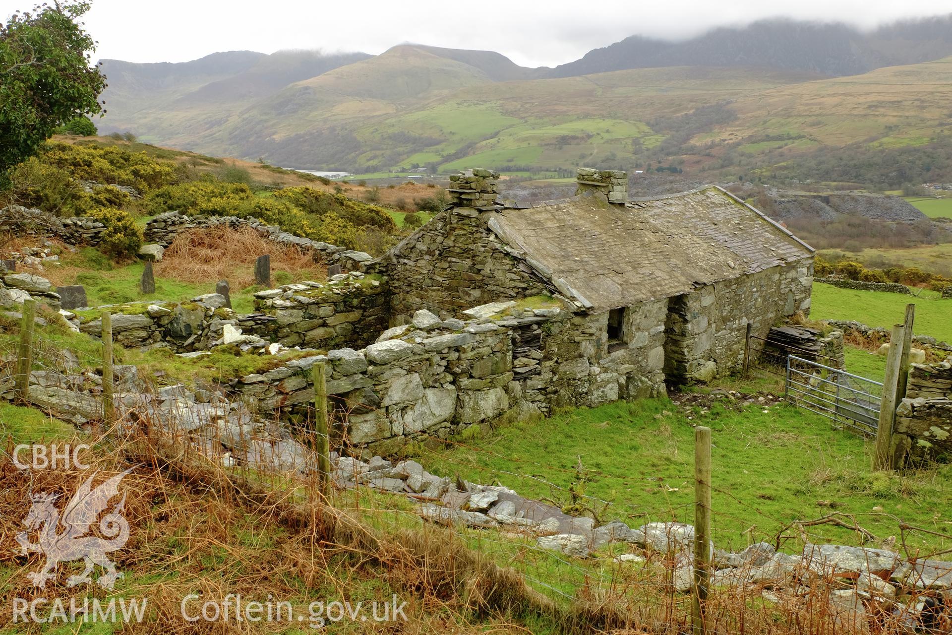 Colour photograph showing view looking south east at Hafodlas, Cilgwyn, produced by Richard Hayman 7th March 2017