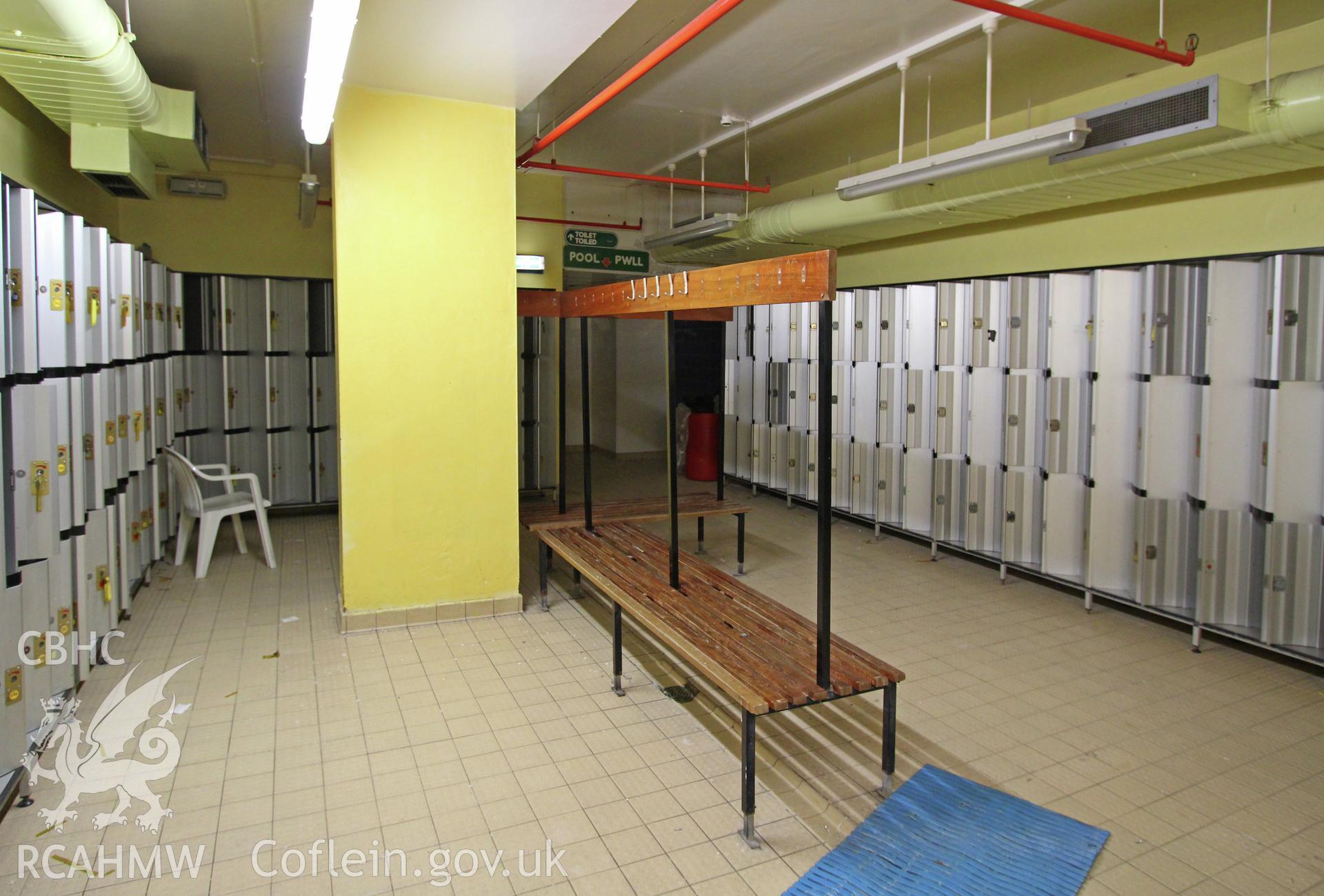 The changing room at Rhyl Sun Centre, taken by Sue Fielding, 27th May 2016.