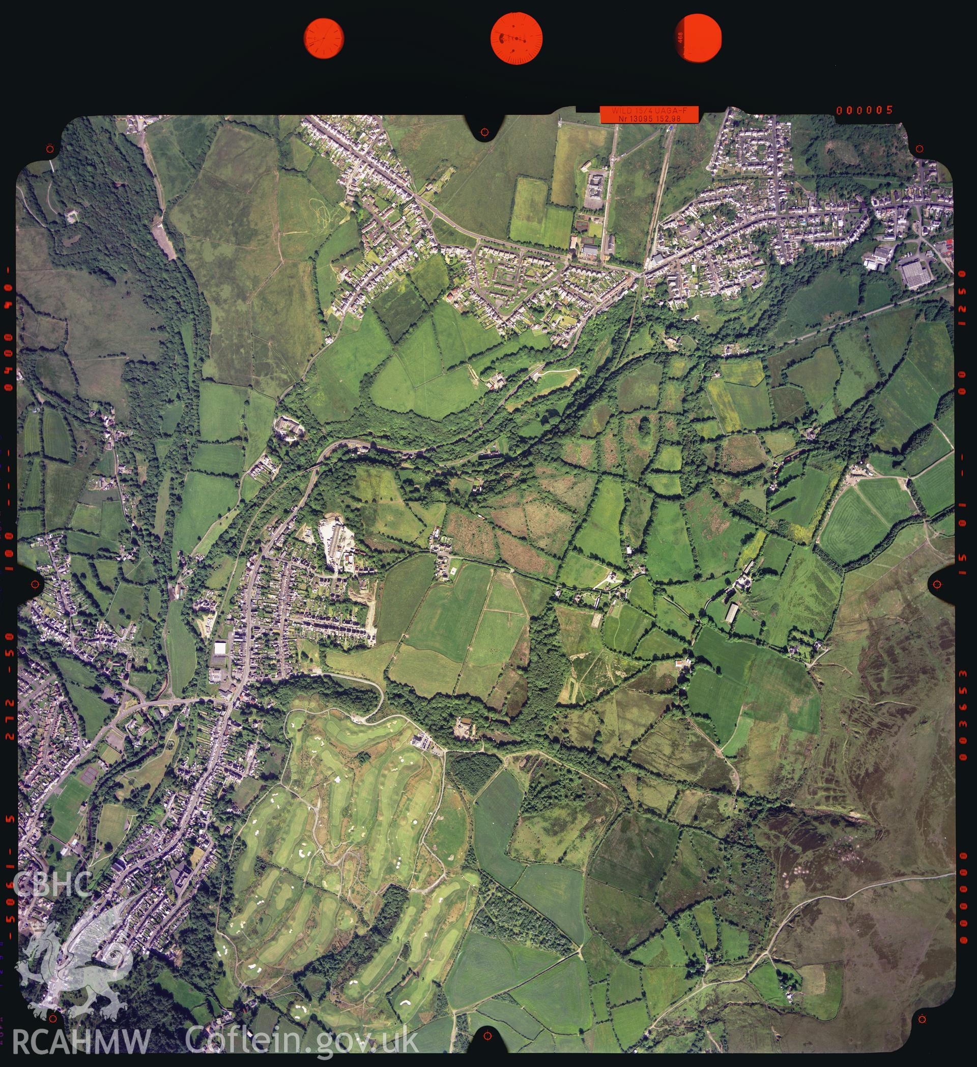 Digital copy of an Ordnance Survey aerial view of Garnant, Carmarthen, dated 2003.