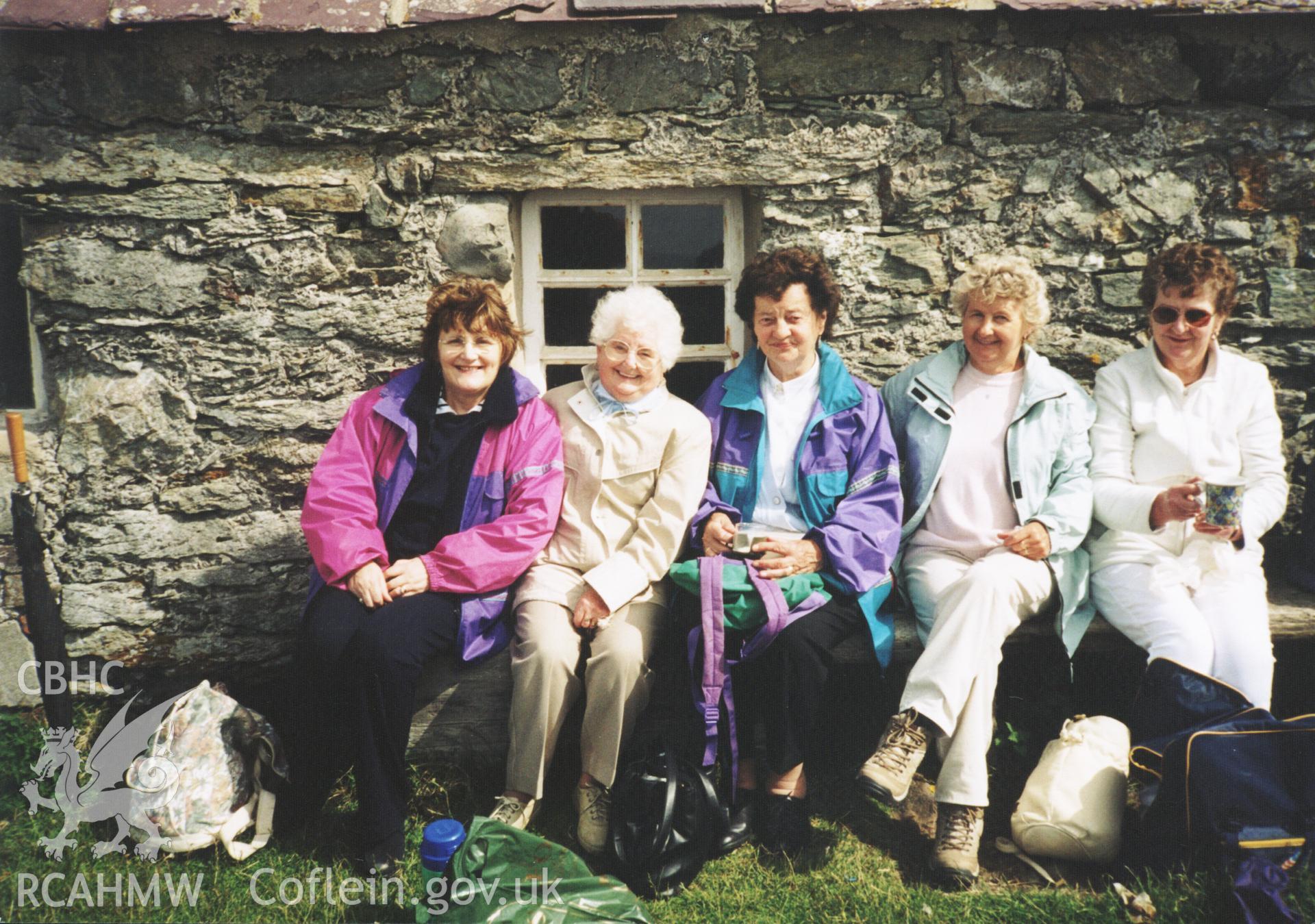 Colour photograph taken during the outing to Ynys Enlli of the Sunday school in summer, late 1980s. Donated as part of the Digital Dissent Project.